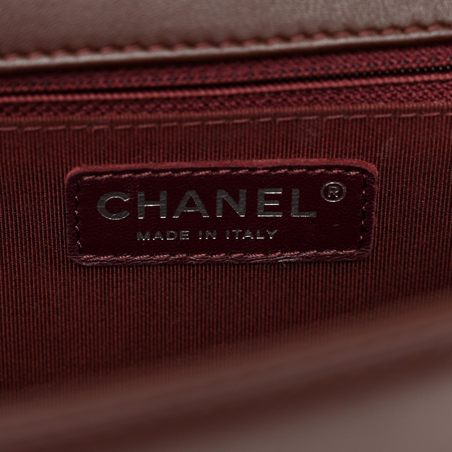 Calfskin Chevron Quilted New Medium Boy Flap Burgundy
