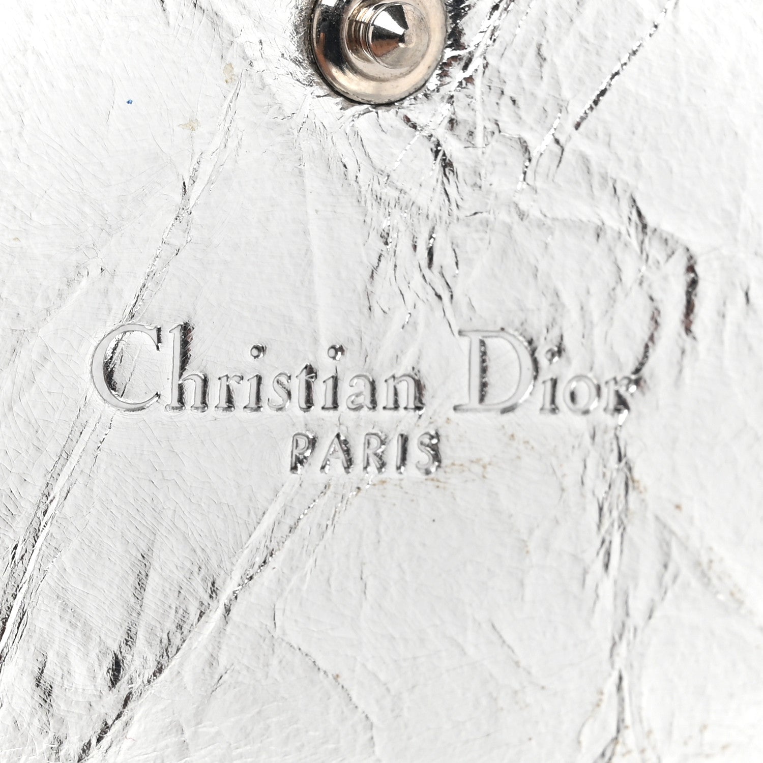 Christian Dior Ceramic Effect Deerskin Cannage Diorama Elancee Wallet Silver 7 of 13