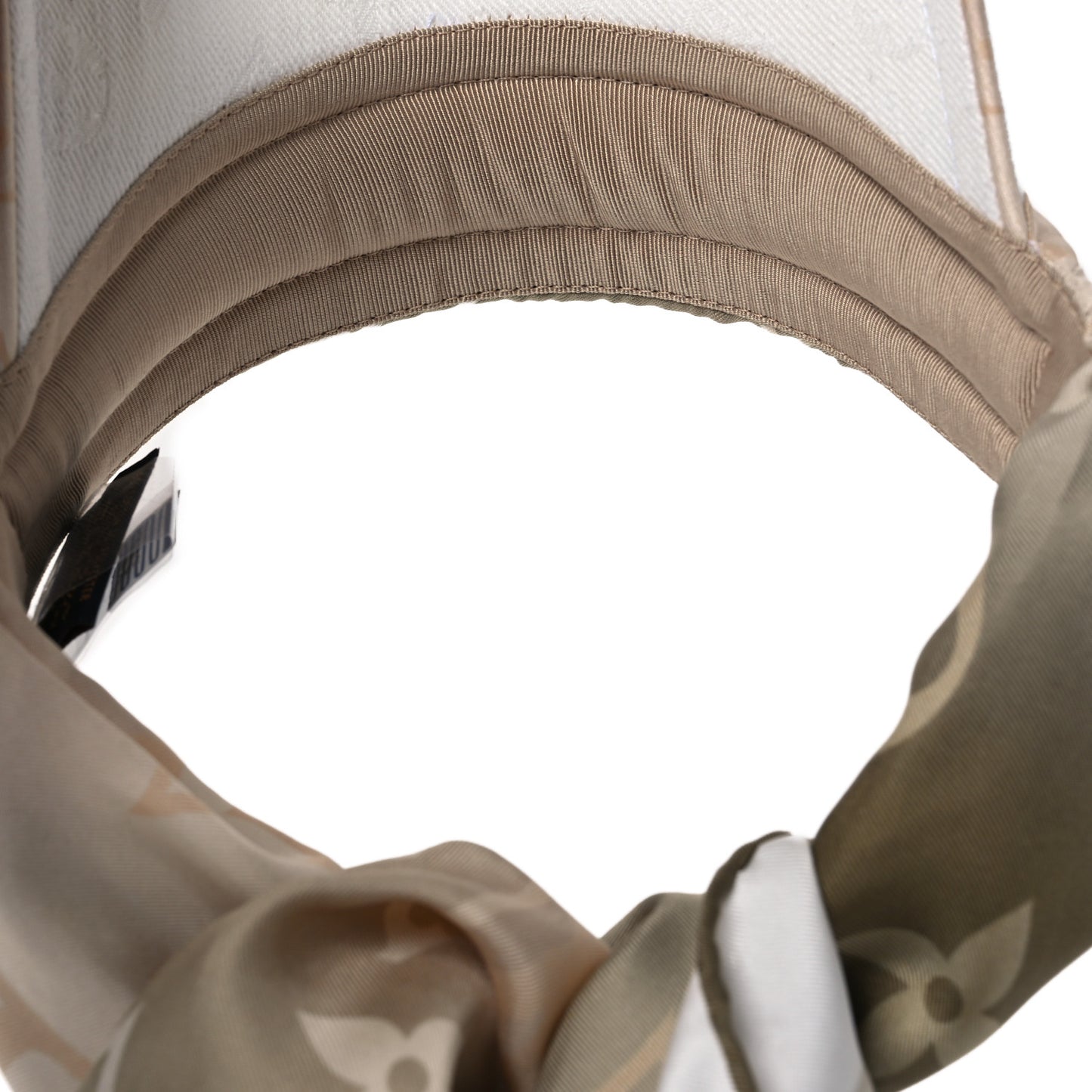 Cotton Sun And Silk Visor White Beige