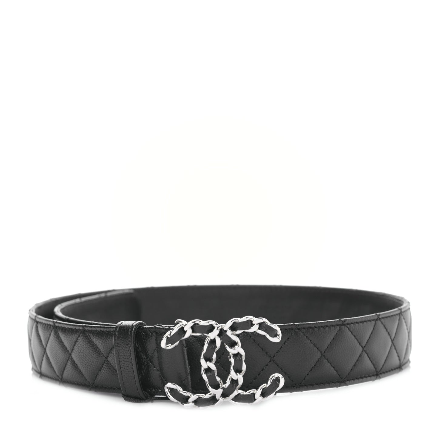 Caviar Quilted CC Chain Belt 75 30 Black