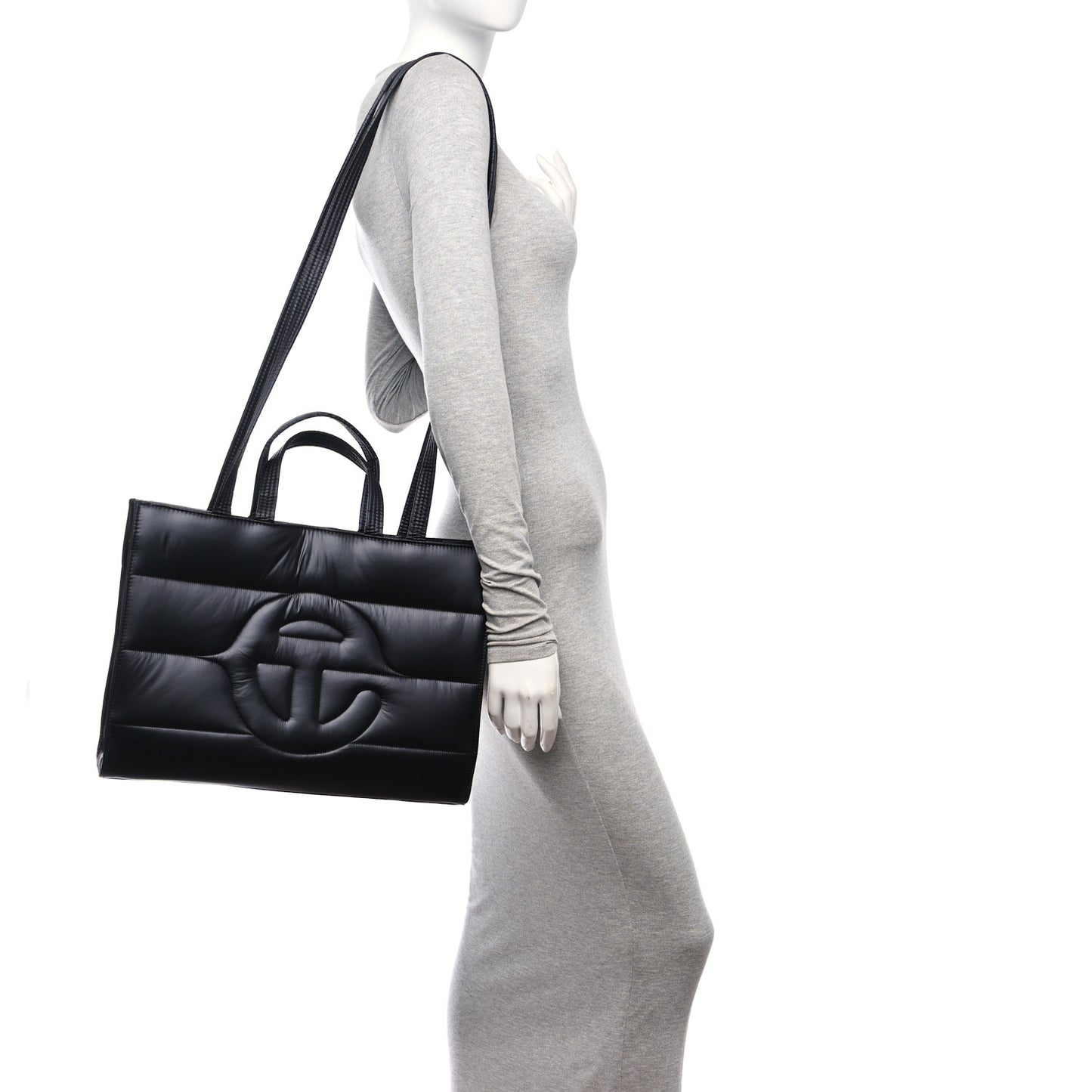 x MOOSE KNUCKLES Nylon Quilted Medium Shopping Bag Black