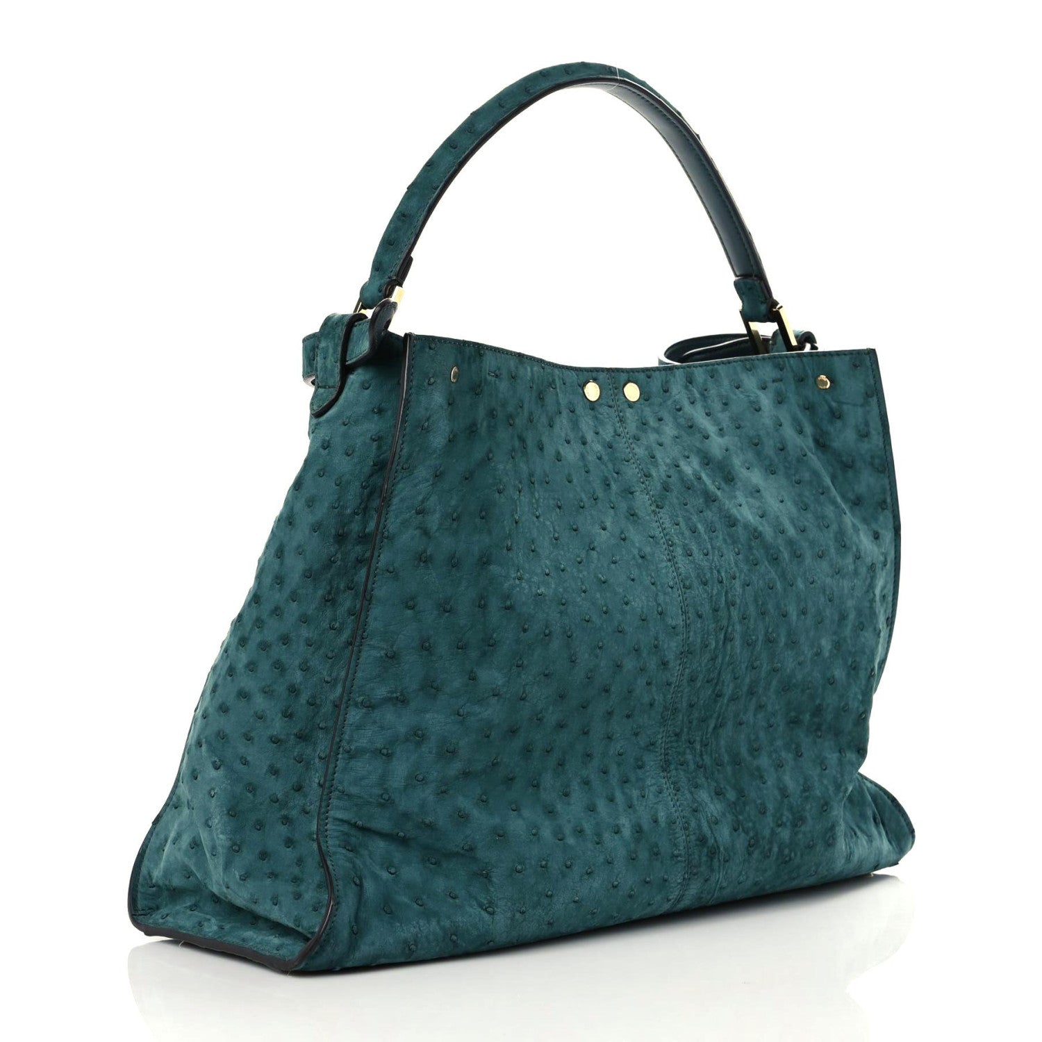 Fendi Ostrich Shiny Nappa Large Peekaboo X-Lite Green 3 of 16