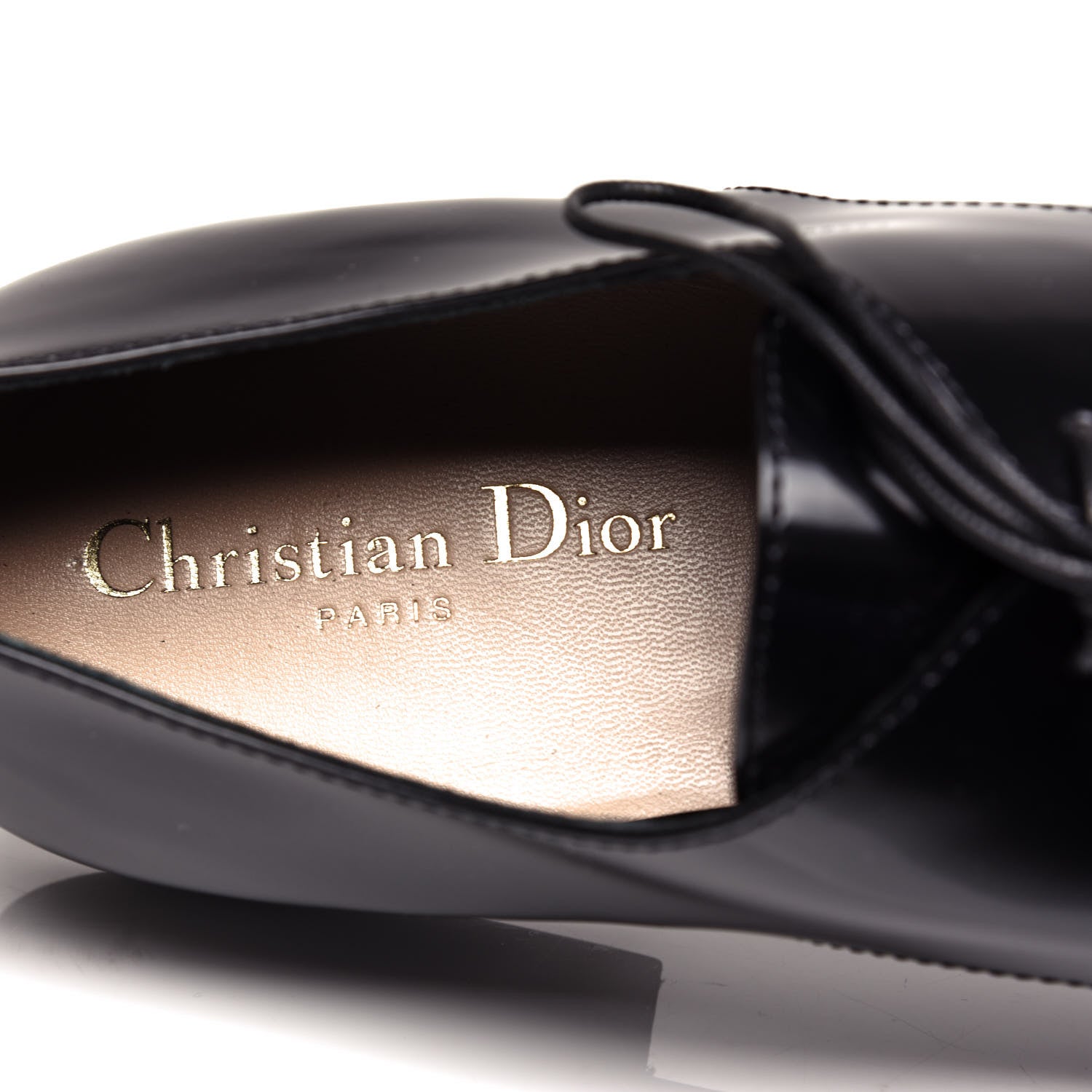 Christian Dior Polished Calfskin Mens Derby Shoe 40 Black 8 of 10