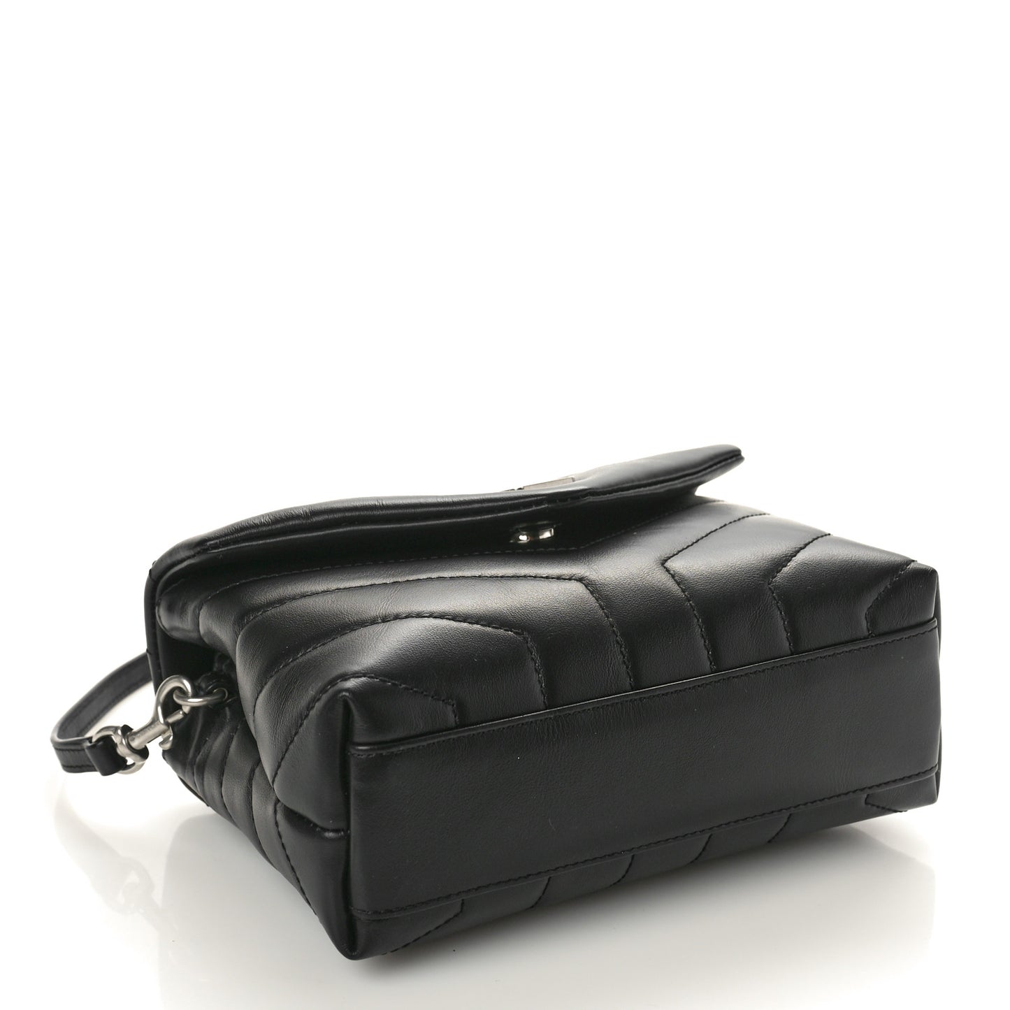 Calfskin Y Quilted Monogram Toy Loulou Crossbody Bag Black