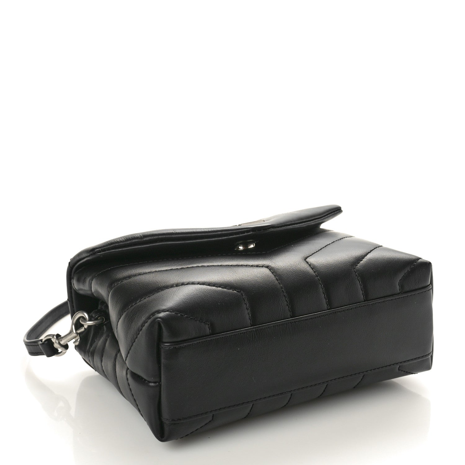 Saint Laurent Calfskin Y Quilted Monogram Toy Loulou Crossbody Bag Black 4 of 9