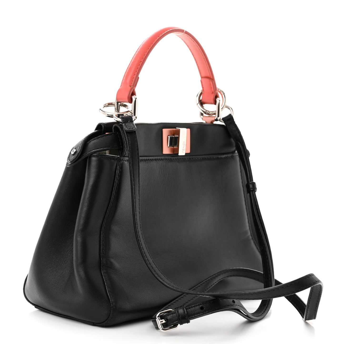 Nappa Colorblock Mini Peekaboo Iconic Satchel Black White Ecstasy