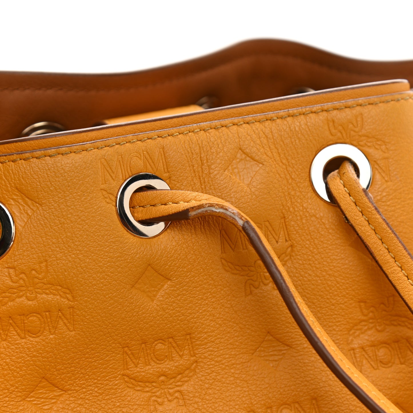 Calfskin Ottomar Monogram Small Essential Bucket Golden Mango