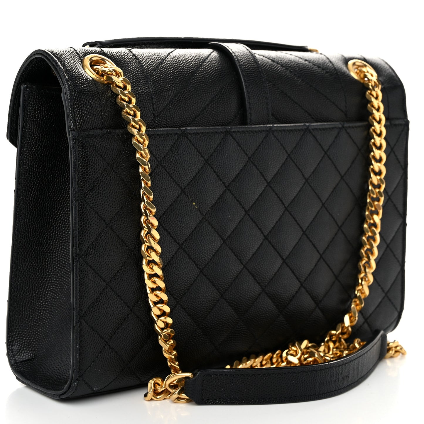 Grain De Poudre Textured Mixed Matelasse Triquilt Medium Monogram Satchel Black