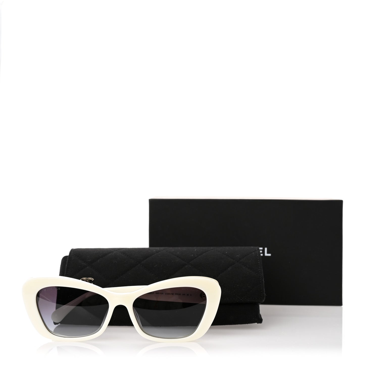 Acetate Pearl Cat Eye CC Sunglasses 5481-H-A White