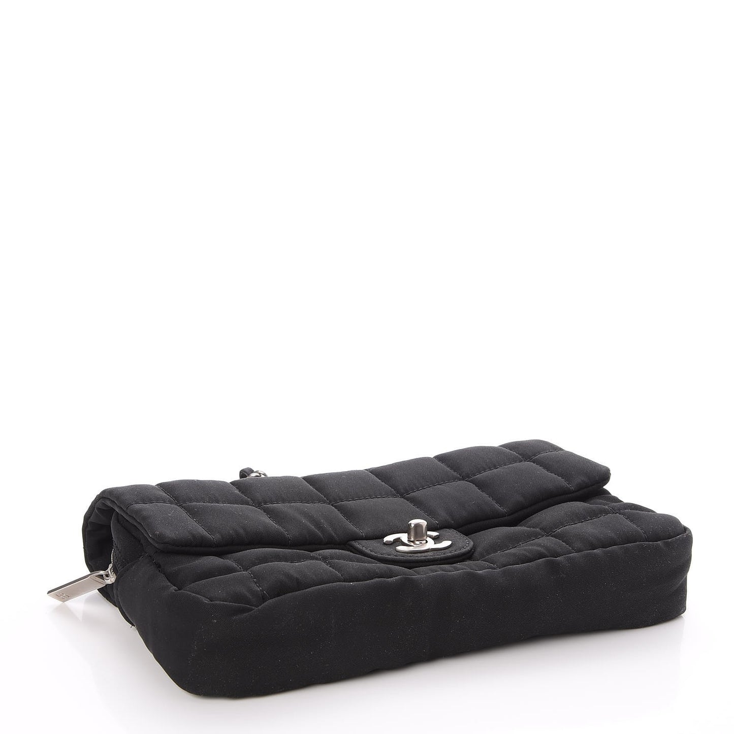 Nylon Square Quilted Flap Black