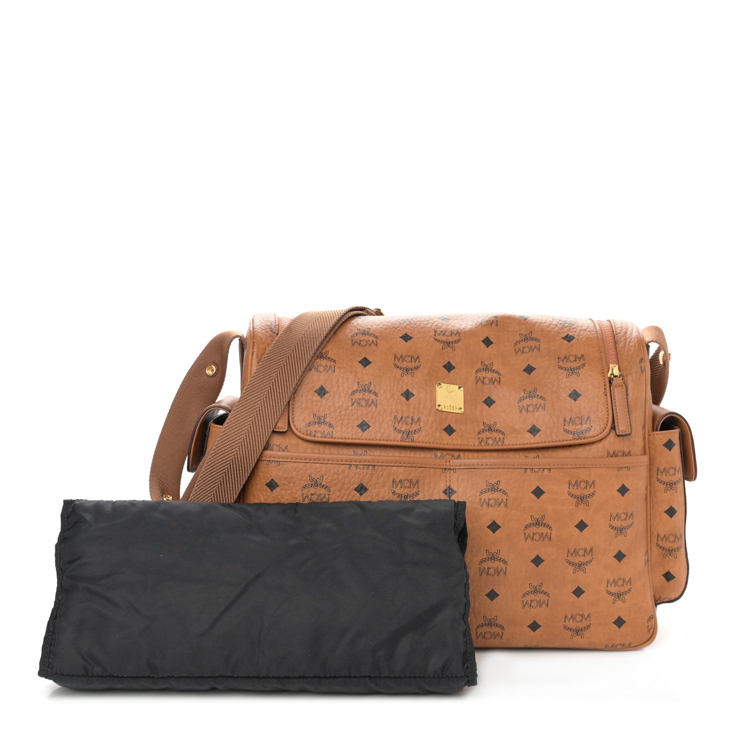 MCM Visetos Large Klassik Diaper Bag Cognac 1041535 – FASHIONPHILE