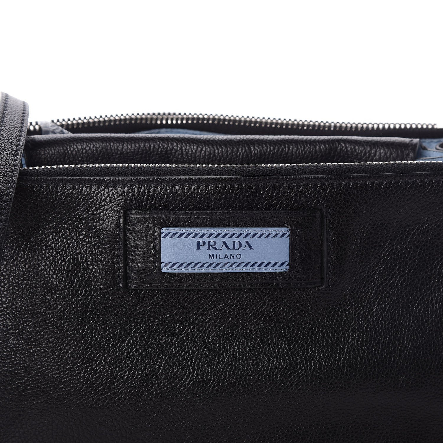 Prada Glace Calfskin Studded Etiquette Shoulder Bag Black 9 of 9