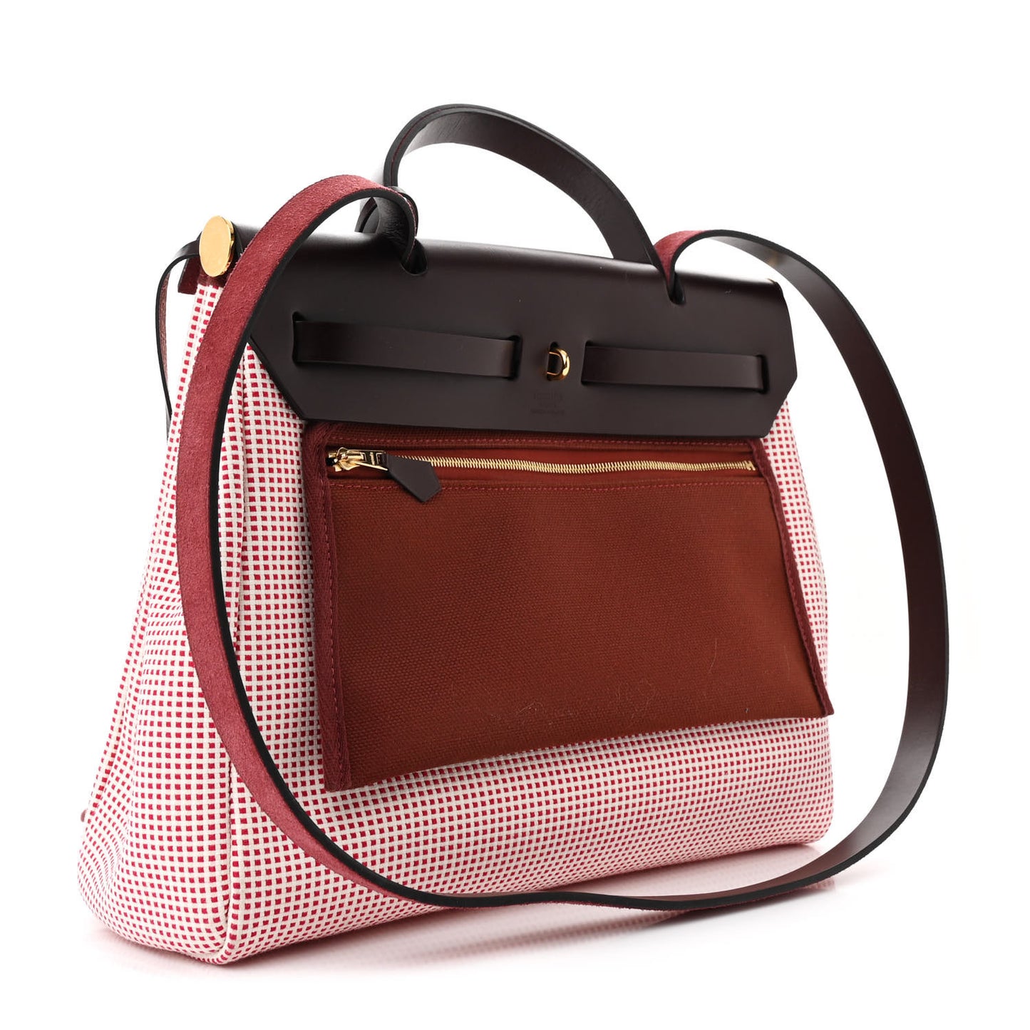 Criss Viking Vache Hunter Herbag Zip Retourne 31 PM Ecru Brique Anemone Rouge Sellier