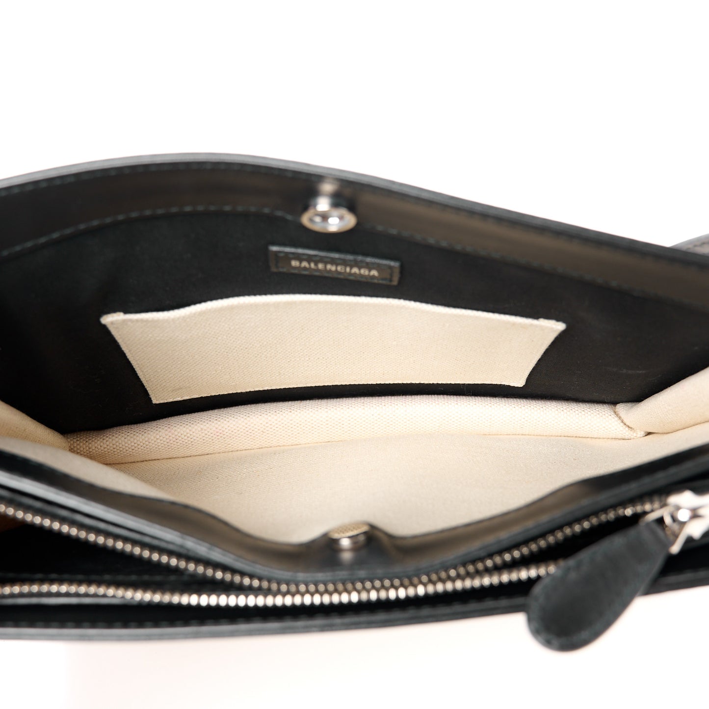 Cotton Canvas Pochette Crossbody Bag Black