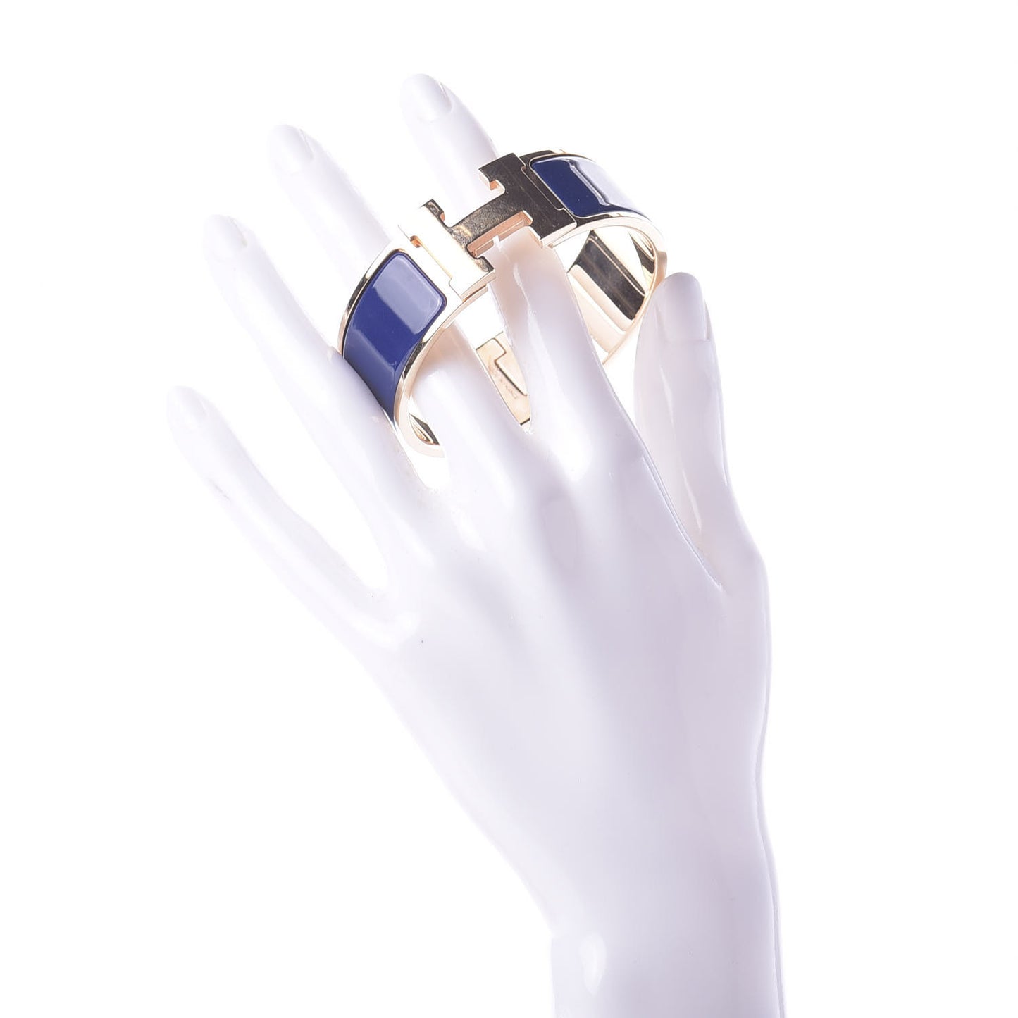 Enamel Wide Clic Clac H Bracelet PM Bleu Imperial
