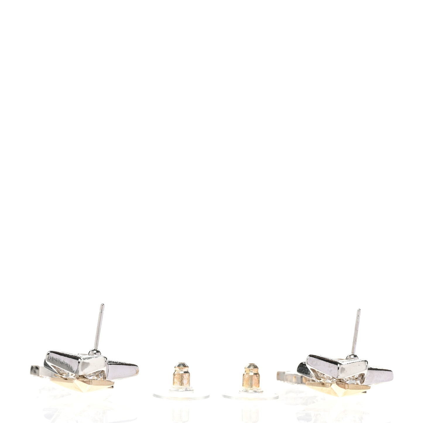 Crystal CC Star Drop Earrings Silver Gold