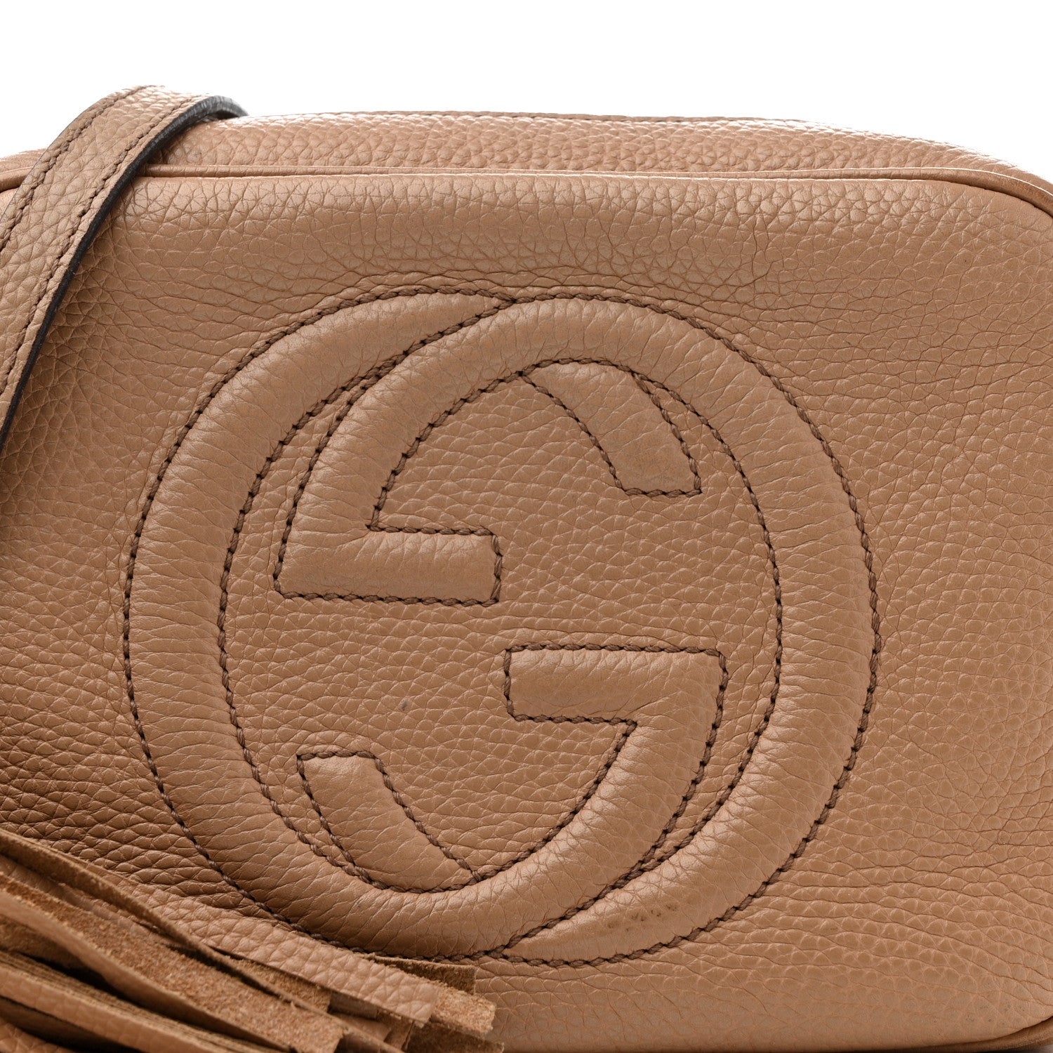 Gucci Pebbled Calfskin Small Soho Disco Bag Camelia 9 of 16