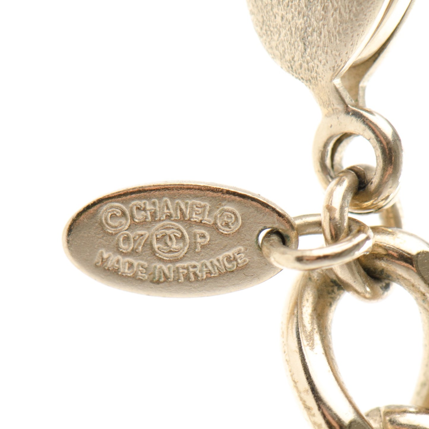 Enamel Crystal Pill CC Charm Necklace Black Gold