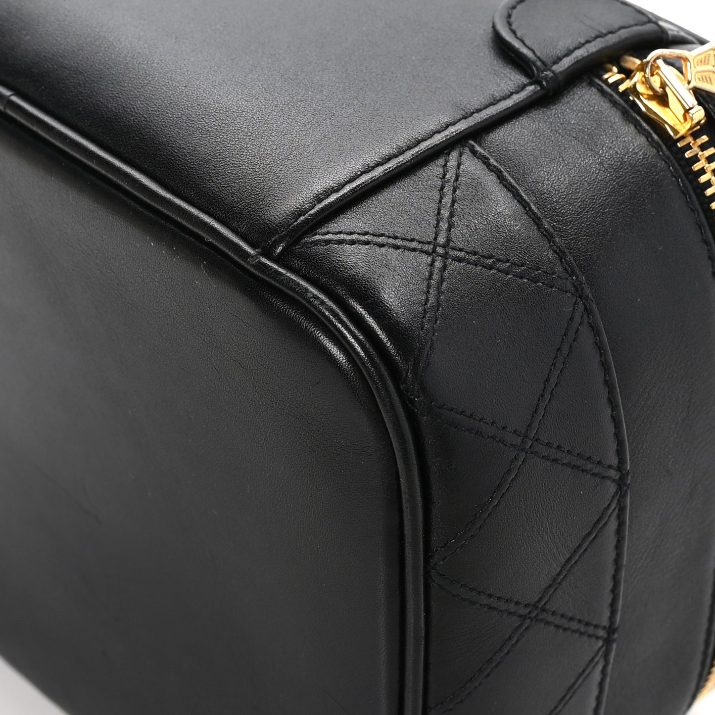 Lambskin Vanity Cosmetic Case Black