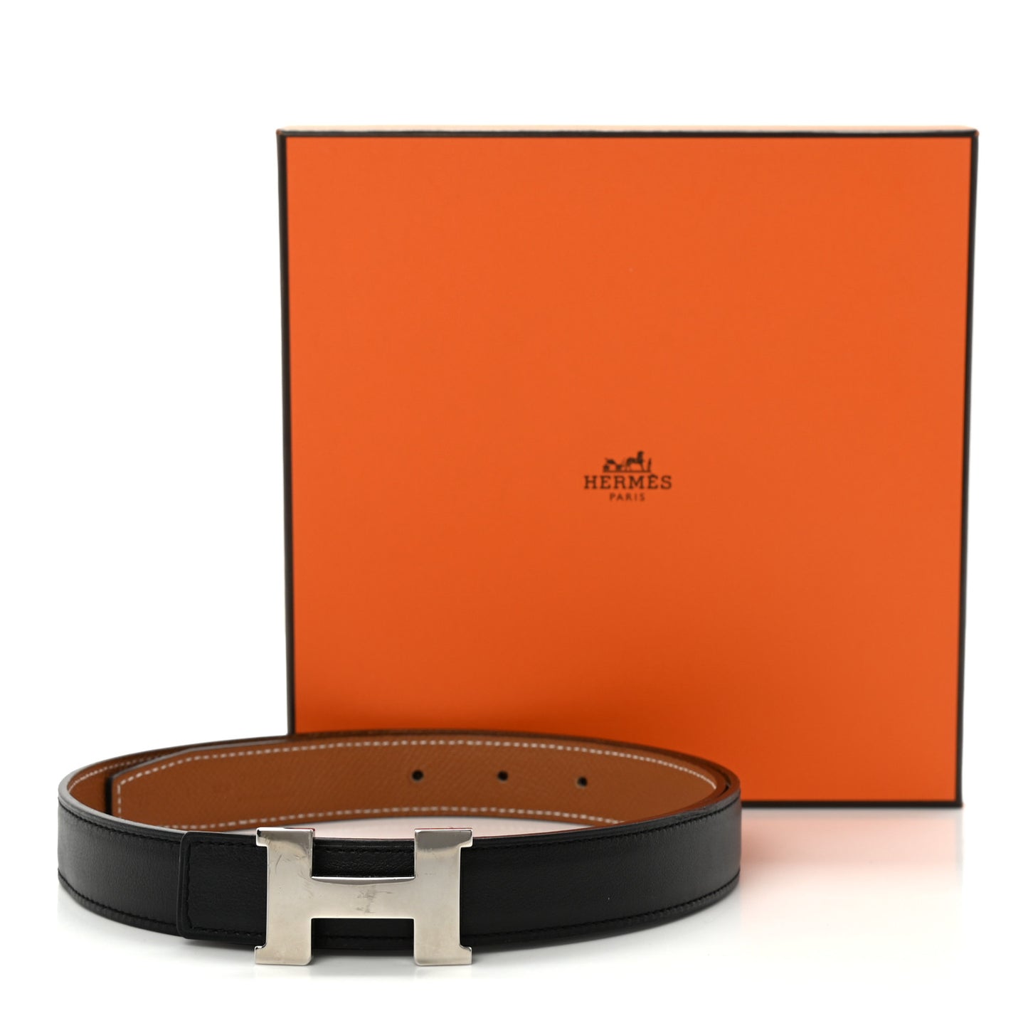 Swift Epsom 24mm Mini Constance H Belt 75 Black Gold