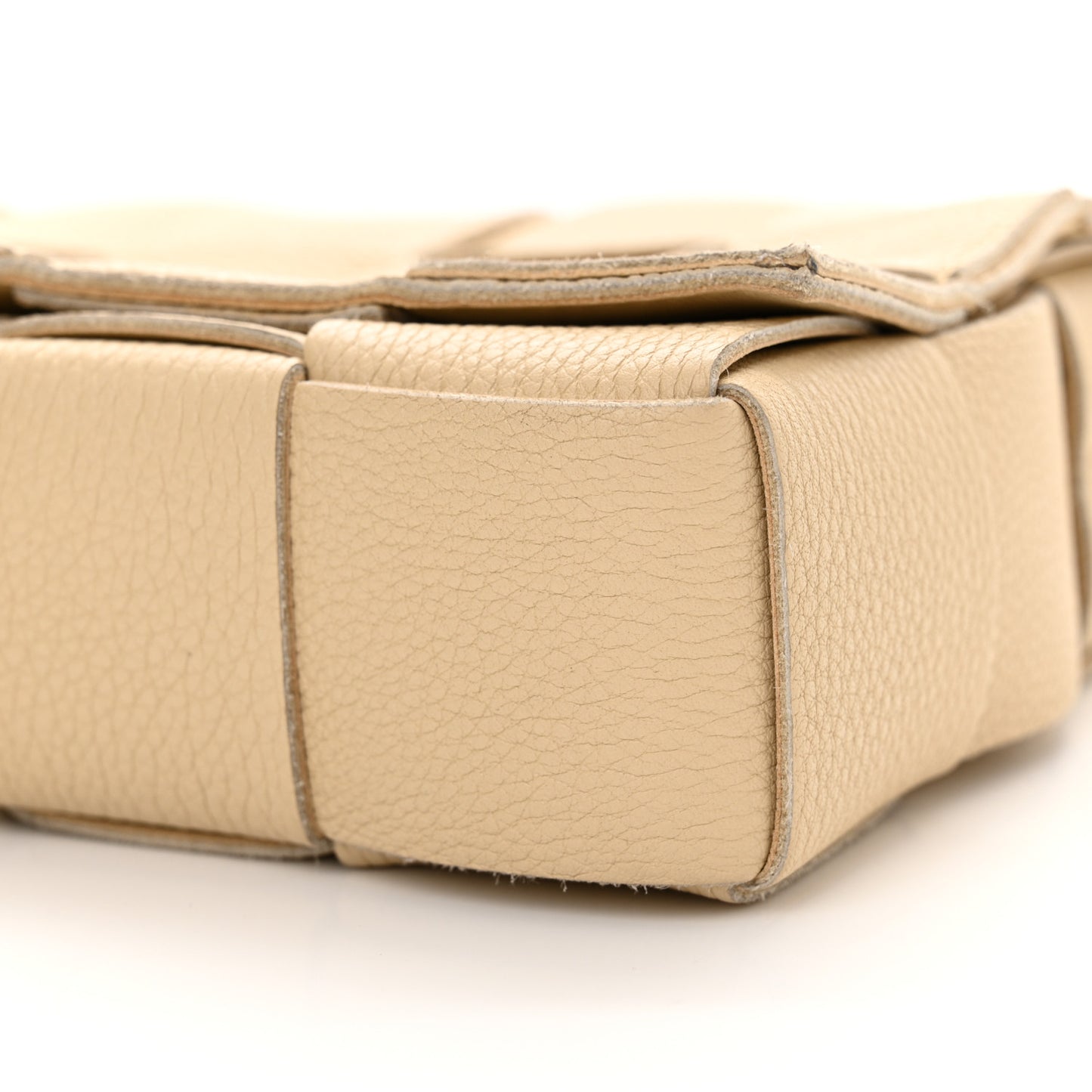 Grained Calfskin Maxi Intrecciato Cassette Crossbody Bag Porridge