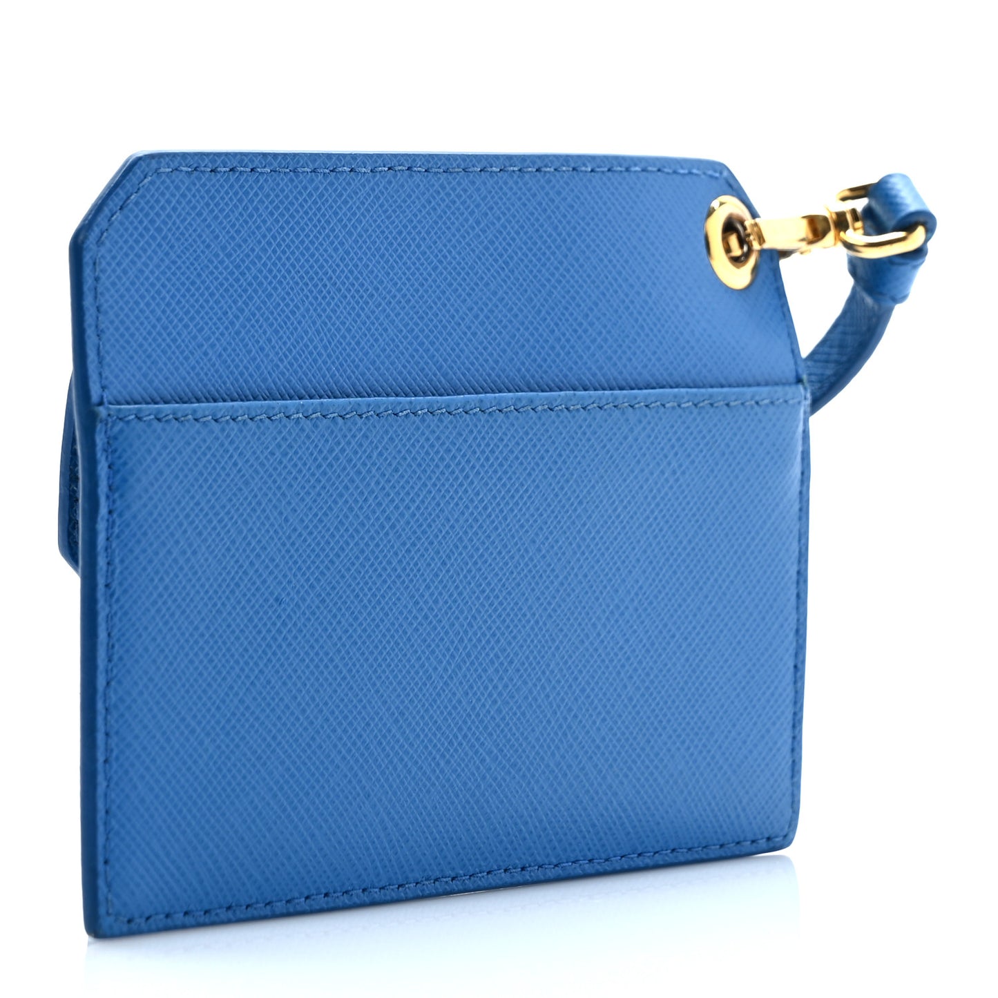 Saffiano Triangle Trick with Charm Key Chain Bluette