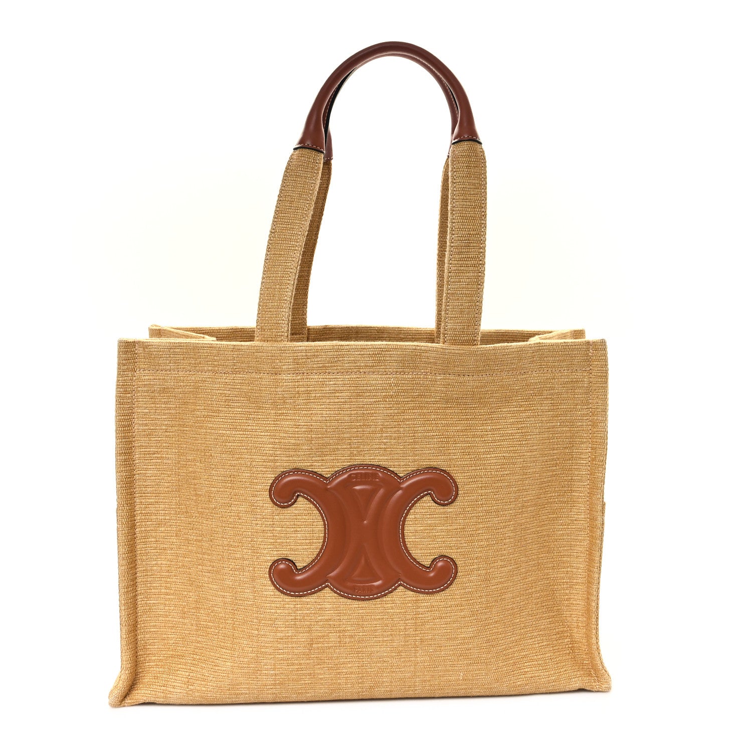 Celine Canvas Calfskin Triomphe Large Cabas Thais Natural Tan 1 of 10