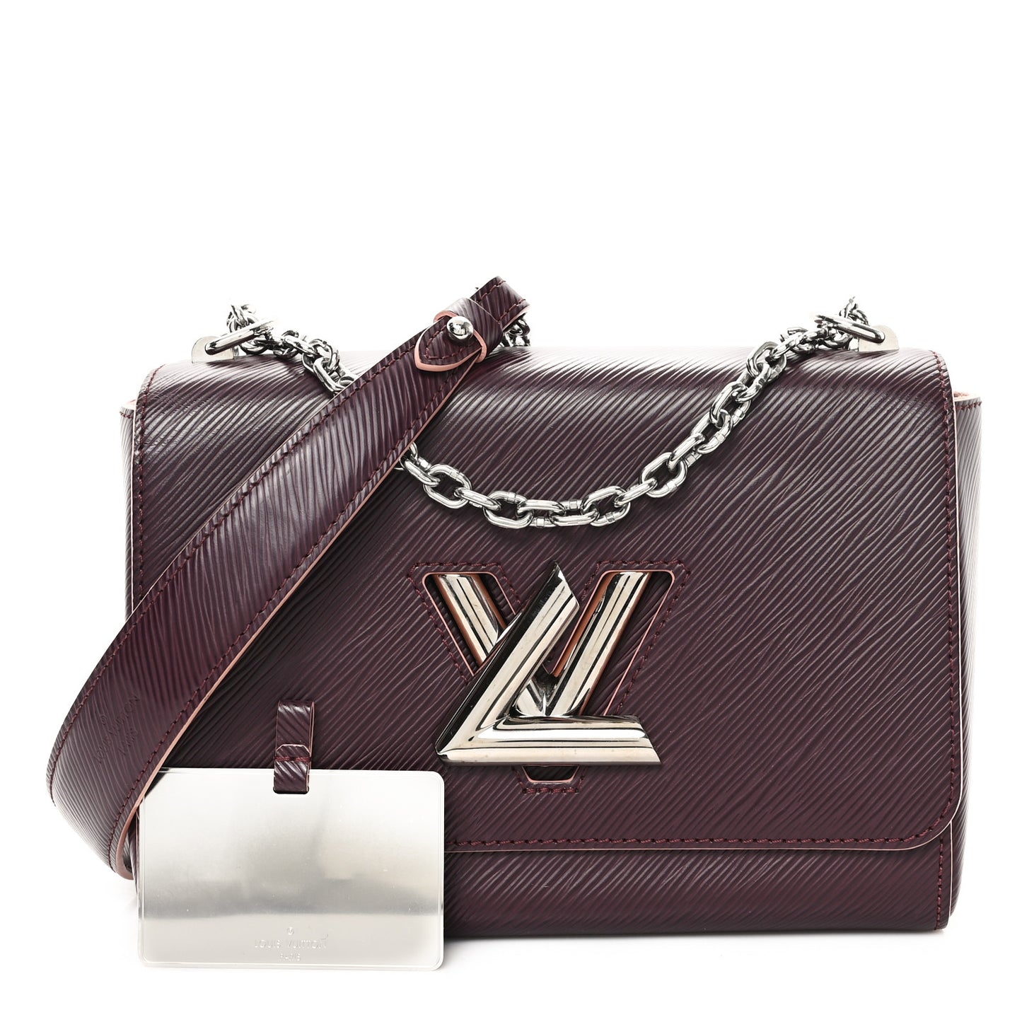 Epi Twist Shoulder Bag MM Prune Rose Poudre