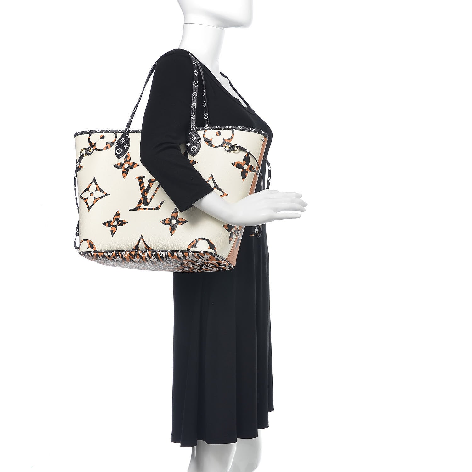 Louis Vuitton Monogram Giant Jungle Neverfull MM Ivory 2 of 9