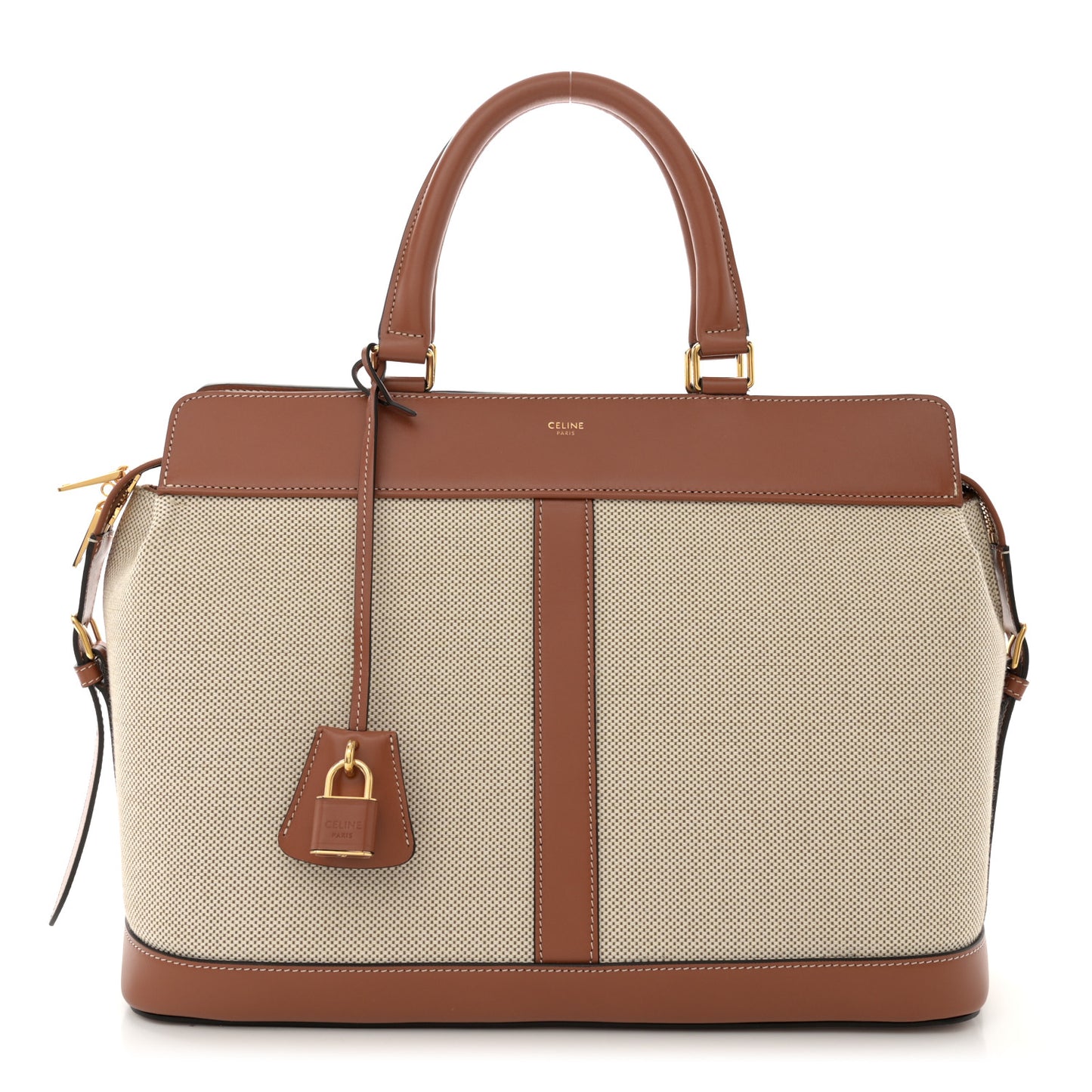Grained Calfskin Medium Cabas De France Natural Tan