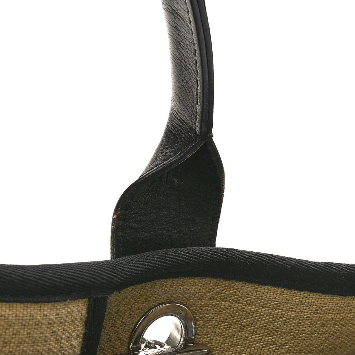 Canvas Medium Deauville Tote Beige Black