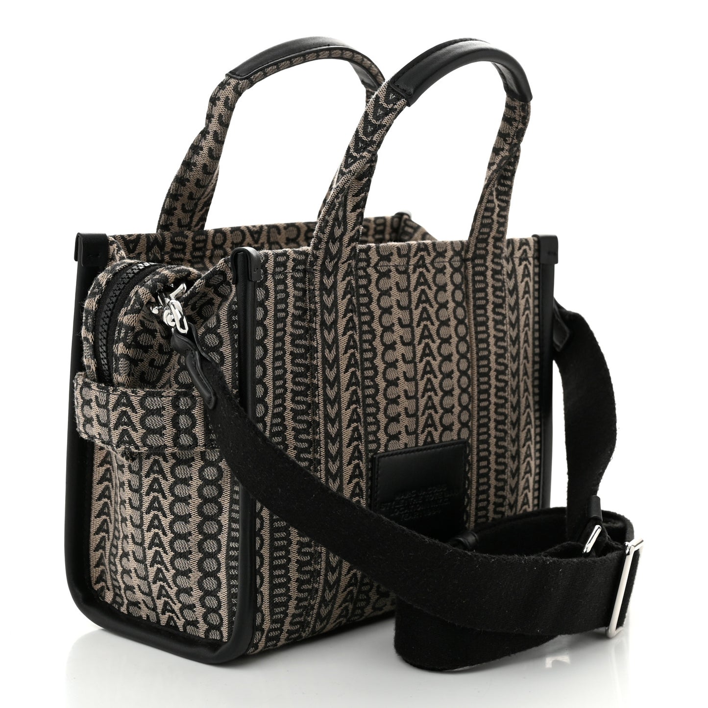 Cotton Jacquard Monogram Mini The Traveler Tote Bag Beige Multicolor