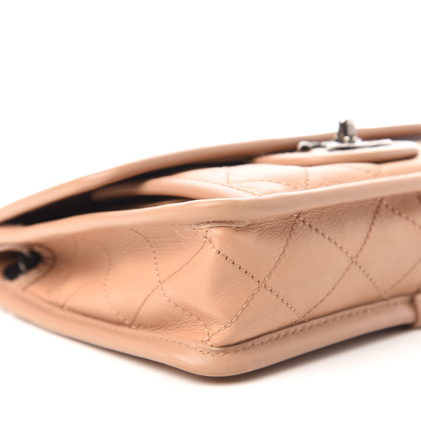 Calfskin Quilted Mini French Riviera Flap Beige