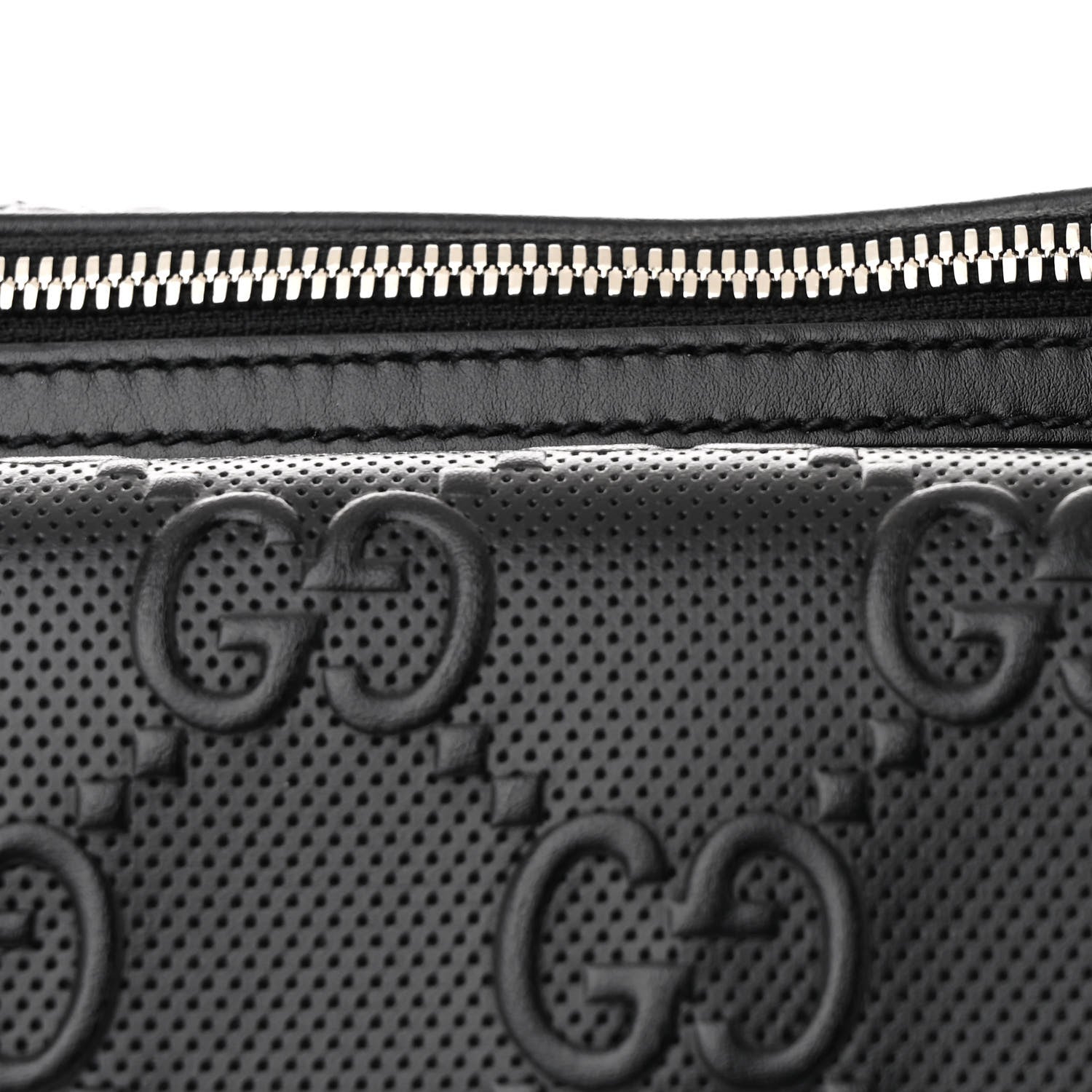 Gucci Calfskin GG Tennis Embossed Pocket Belt Bag Black 8 of 10