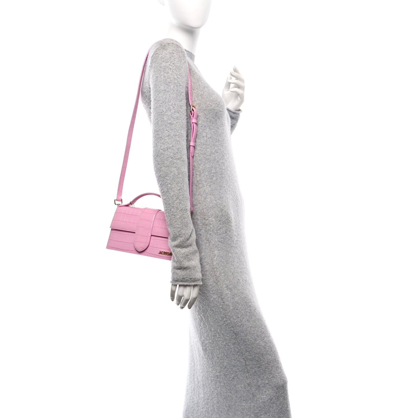 Calfskin Crocodile Embossed Le Grand Bambino Pink