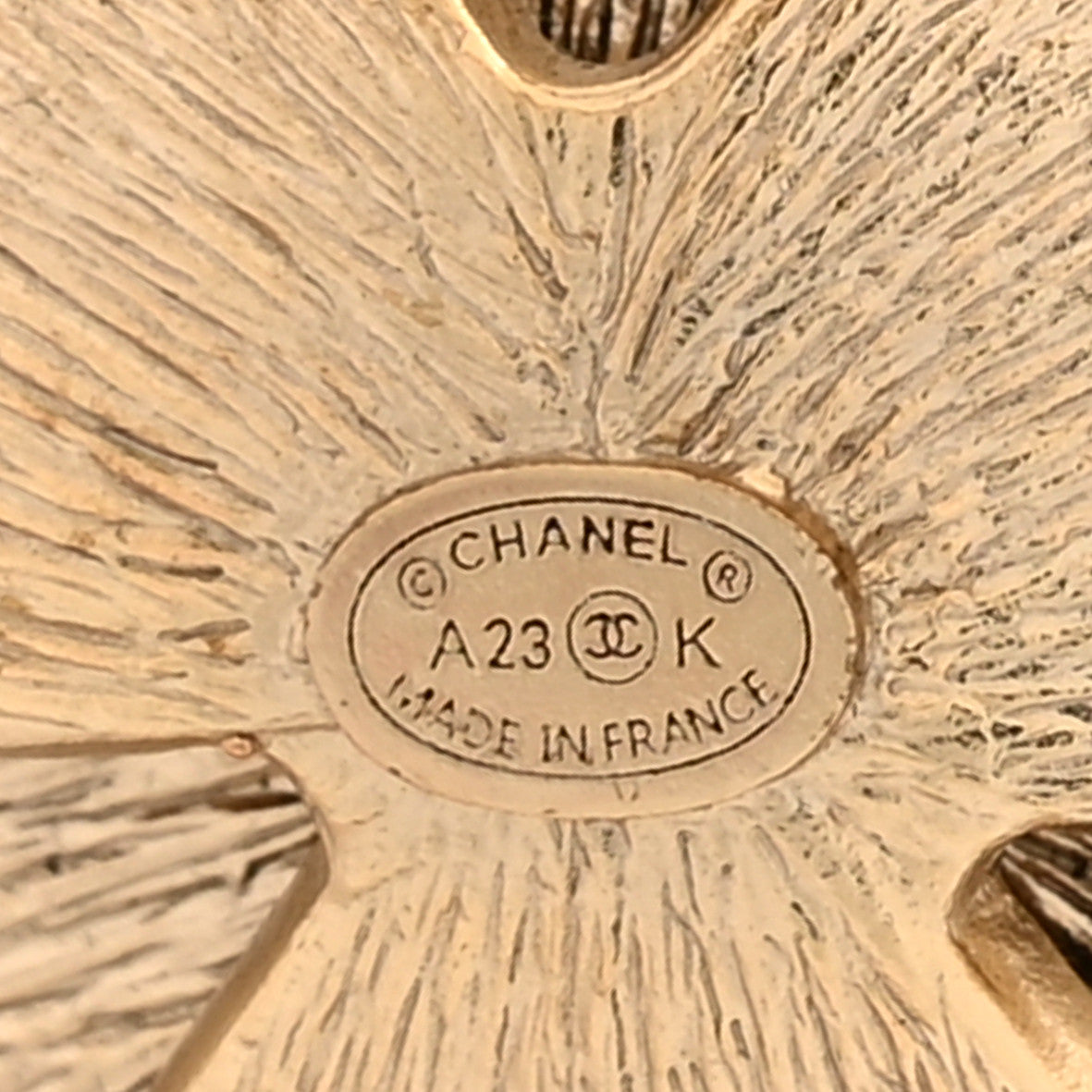 Chanel Metal Enamel Crystal CC Flower Brooch Black Gold 3 of 3