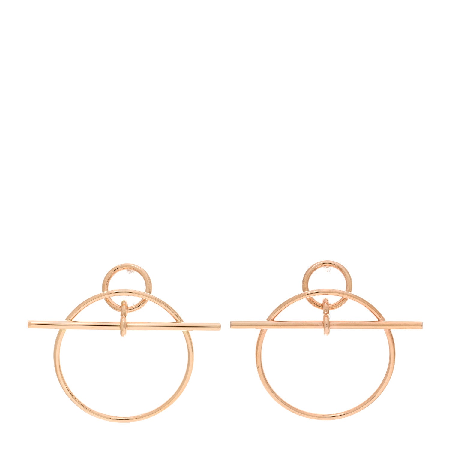 Hermes 18K Rose Gold PM Loop Earrings 1 of 5