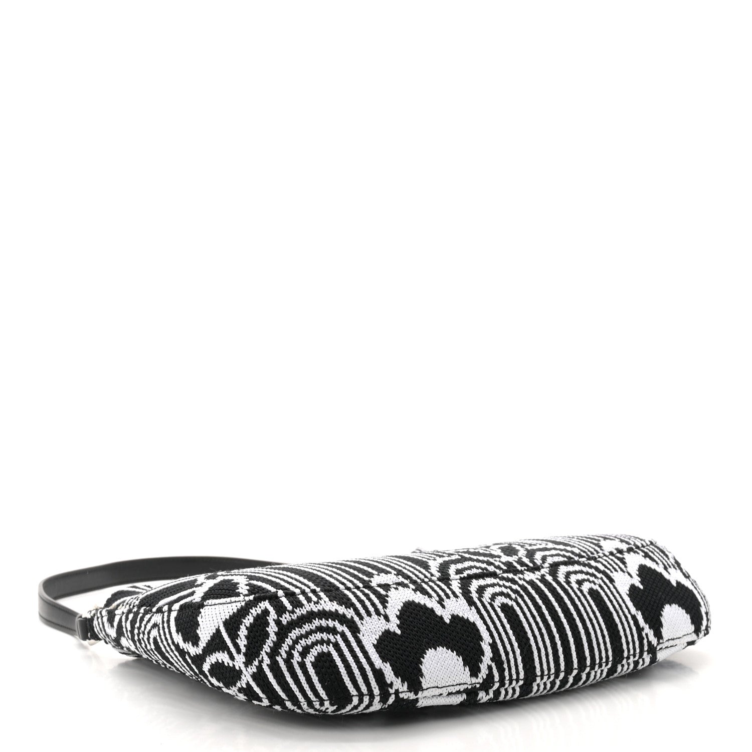 Prada Maglia Jacquard Cleo Shoulder Bag Black White 4 of 9