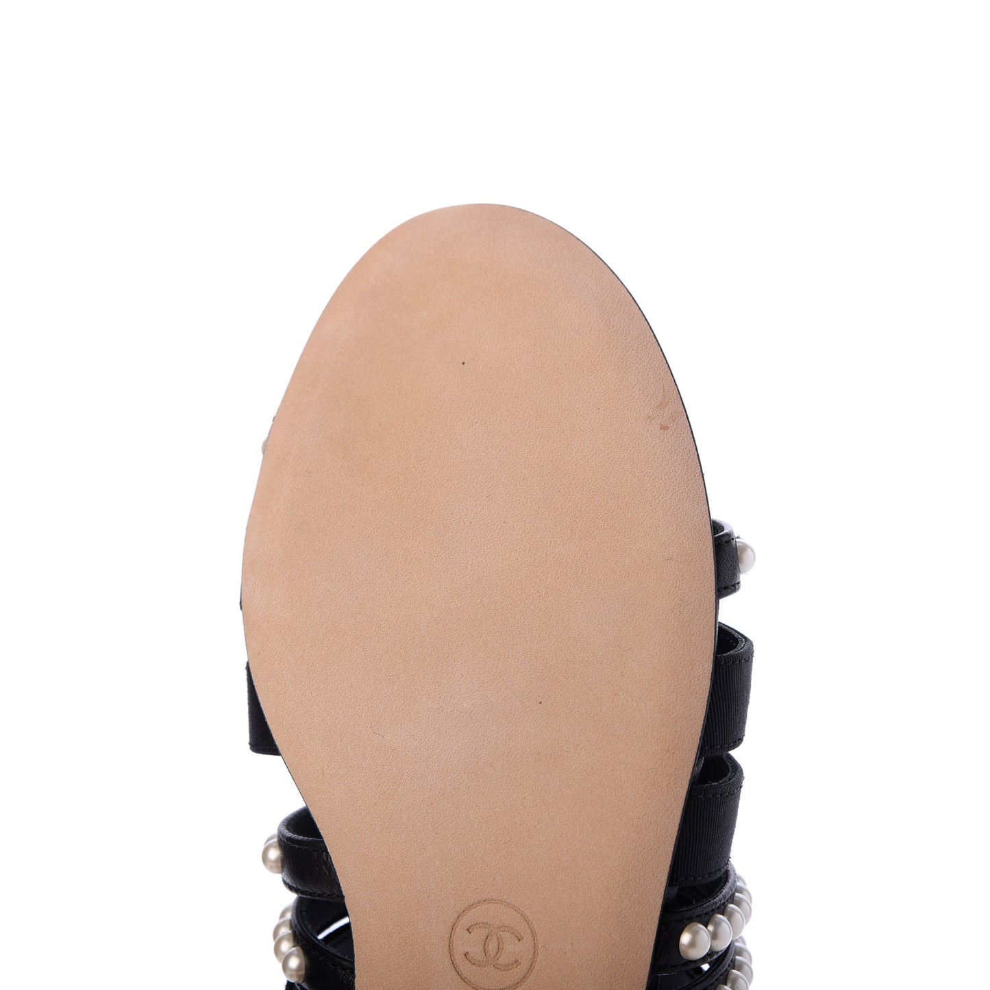 Patent Grosgrain CC Pearl Mules 37 Black