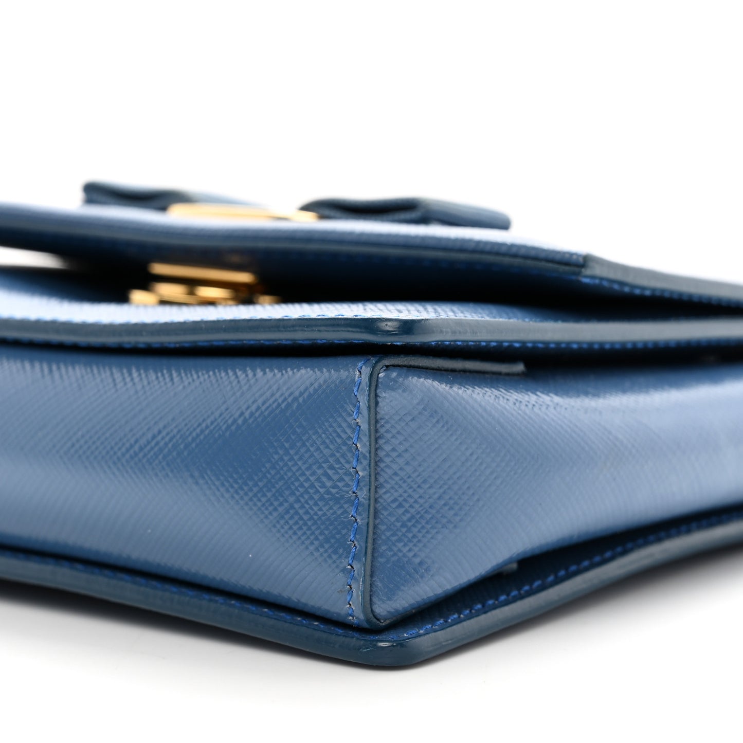 Hammered Calfskin Mini Vara Bow Crossbody Bag Blue