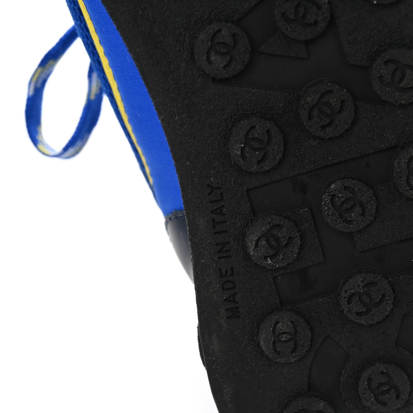 Calfskin Mesh Lycra Womens Logo Sneakers 38 Royal Blue