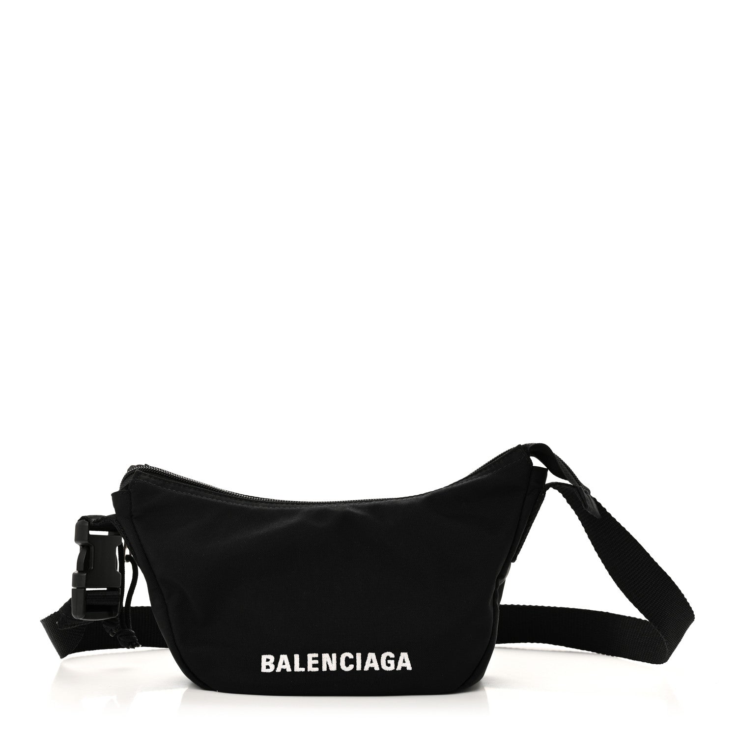Balenciaga Recycled Sport Nylon Logo Embroidered Wheel Sling Bag