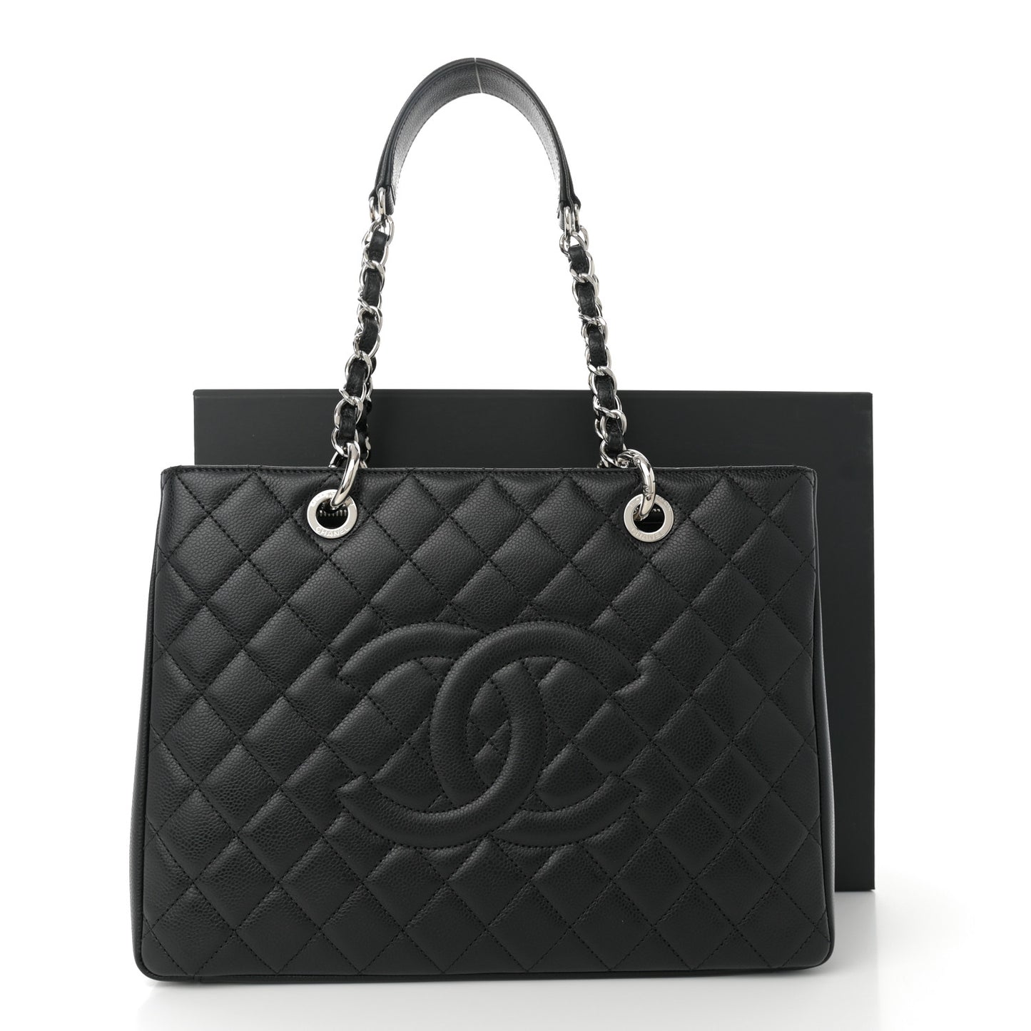 Caviar Quilted Grand Shopping Tote GST Black