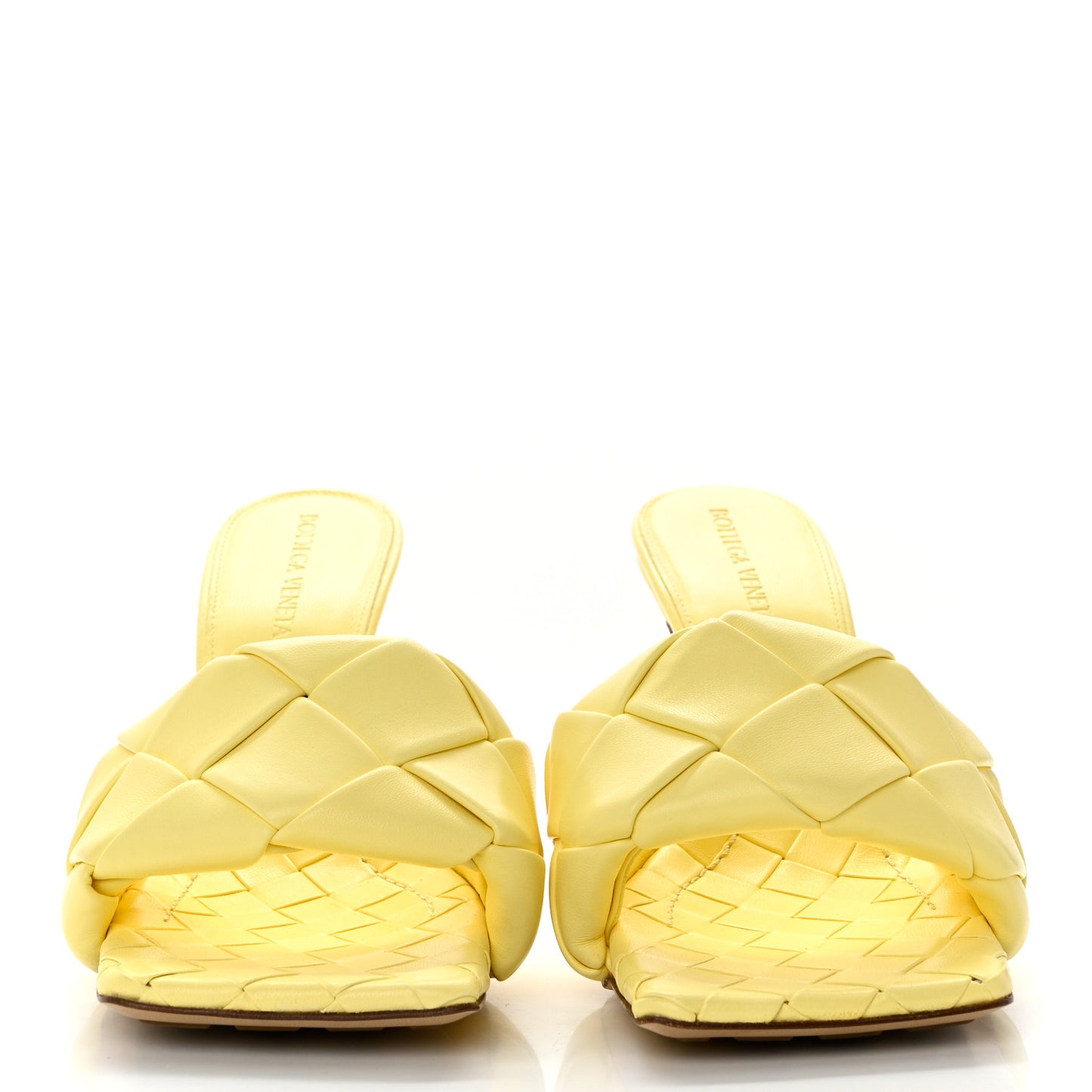 Nappa Maxi Intrecciato Lido 90mm Mule Sandals 37.5 Lemonade
