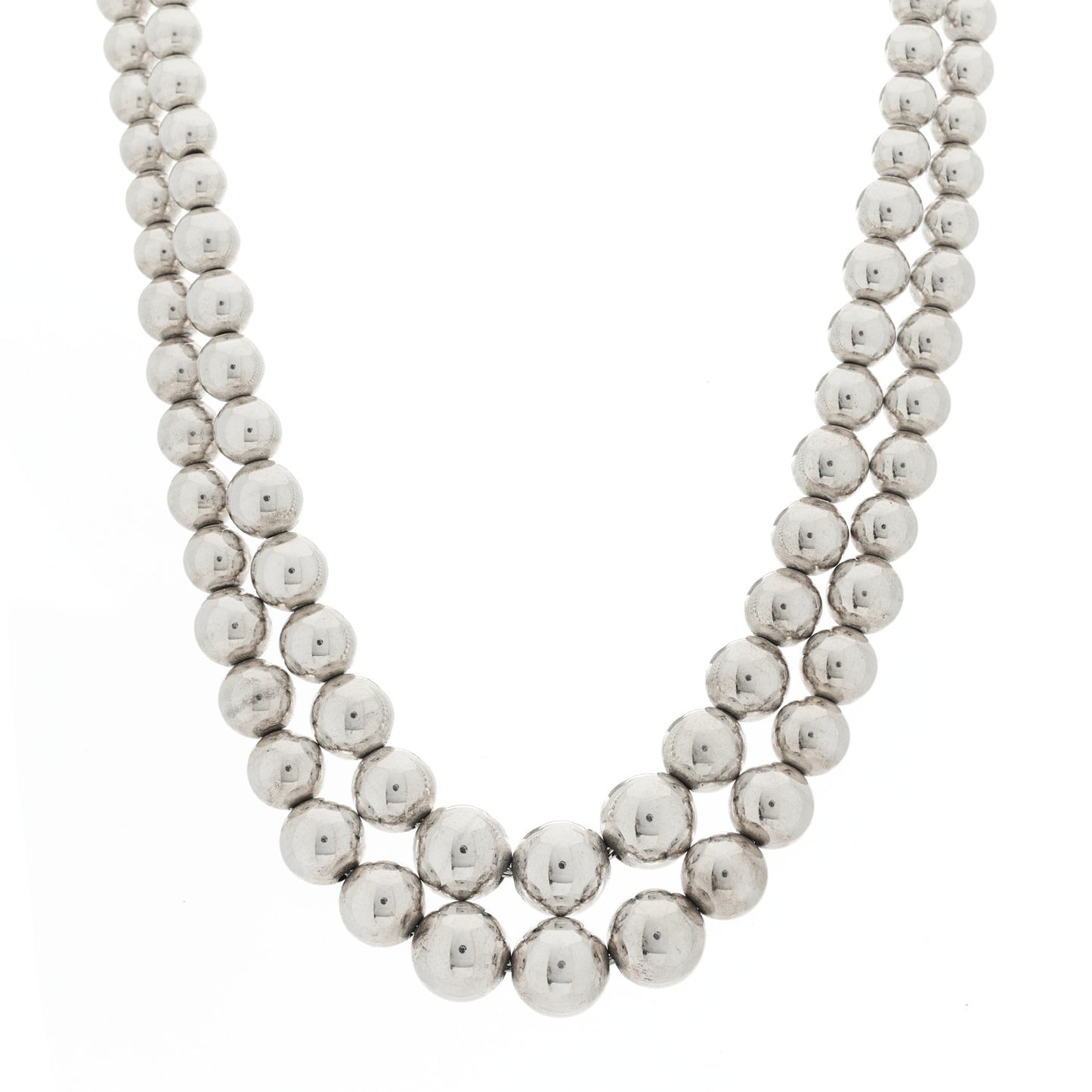 Sterling Silver HardWear Graduated Ball Two-Row Necklace