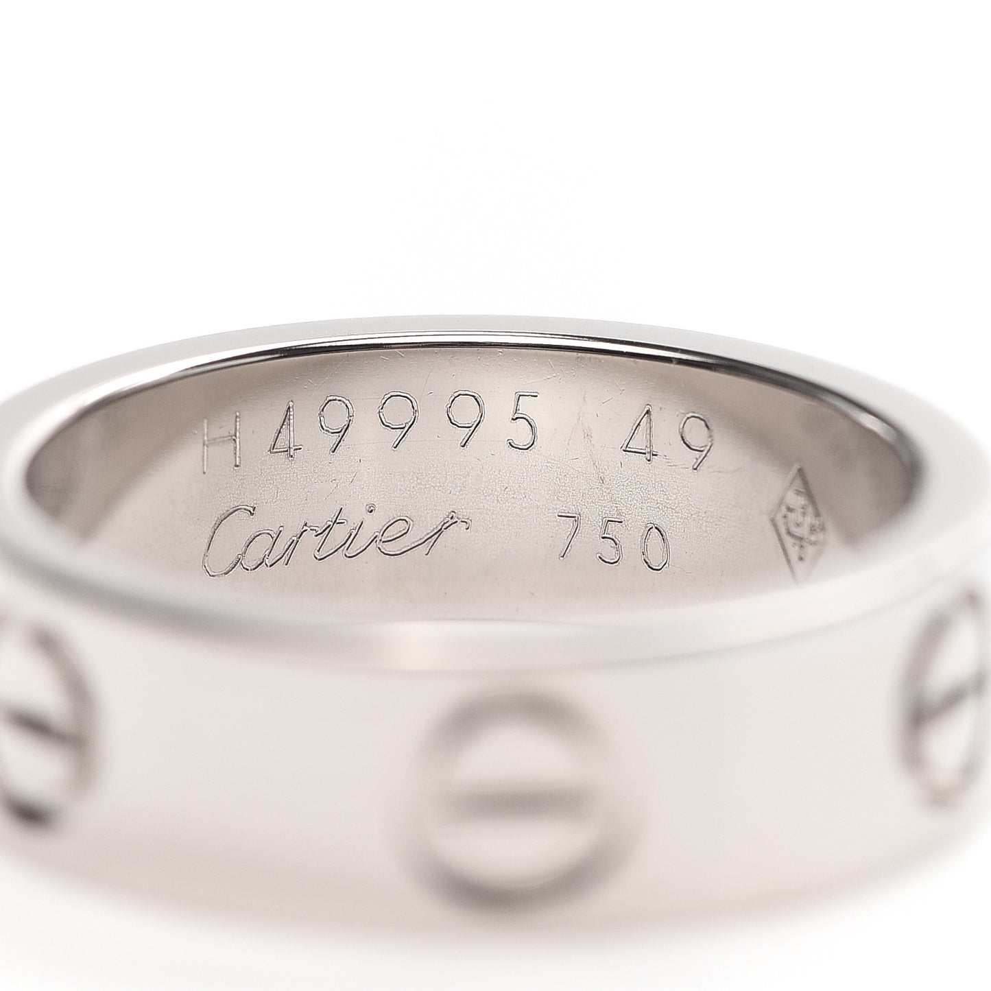 18K White Gold 5.5mm LOVE Ring 49 4.75