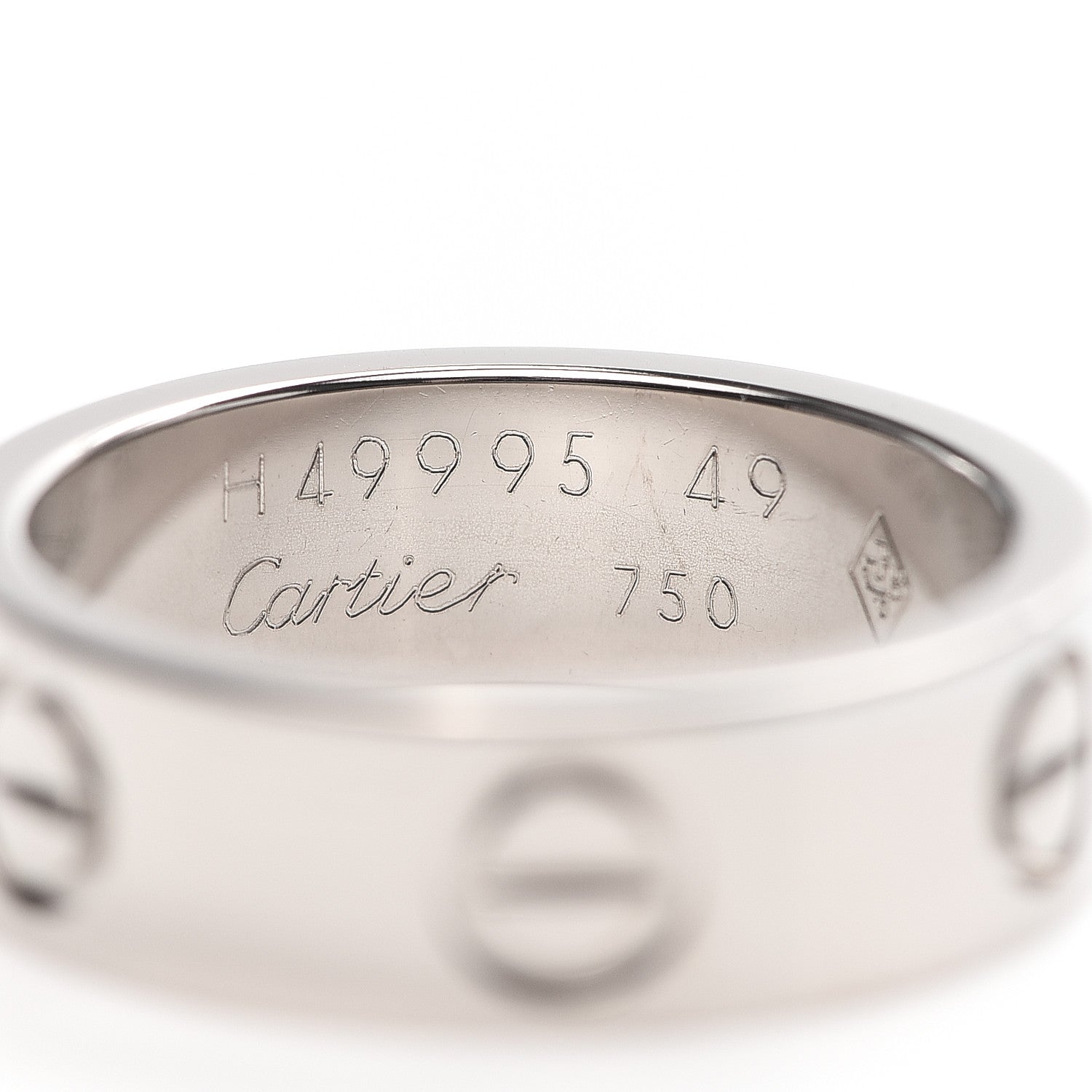 Cartier 18K White Gold 5.5mm LOVE Ring 49 4.75 4 of 5