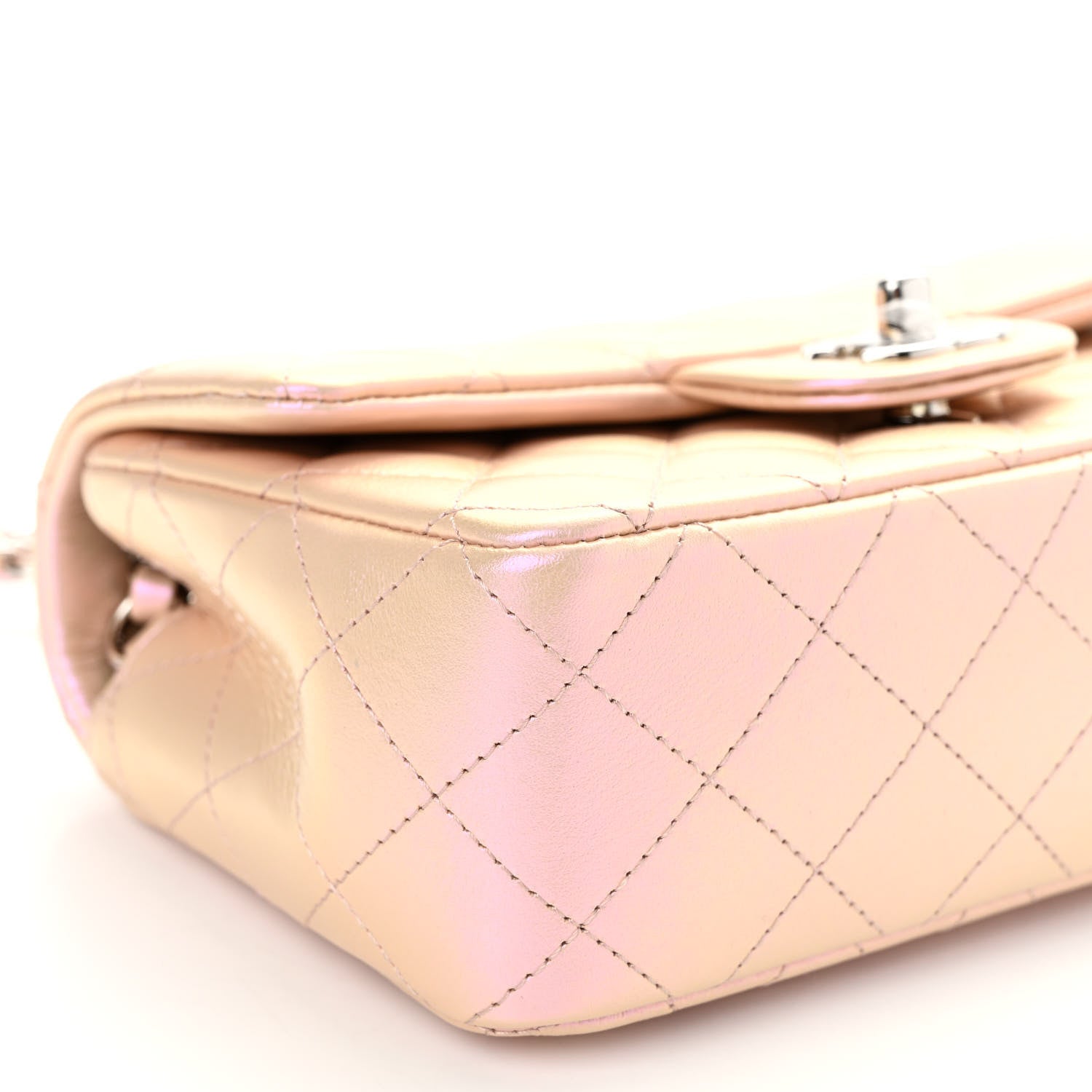 Chanel Iridescent Calfskin Quilted Mini Rectangular Flap Pink 9 of 10