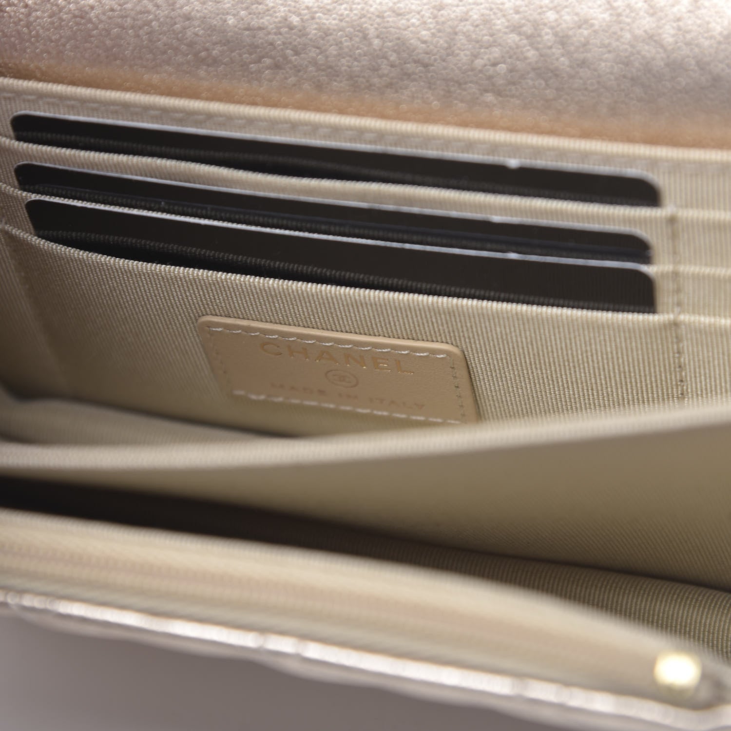 Chanel Metallic Lambskin Quilted Mini Wallet On Chain WOC Gold 7 of 12