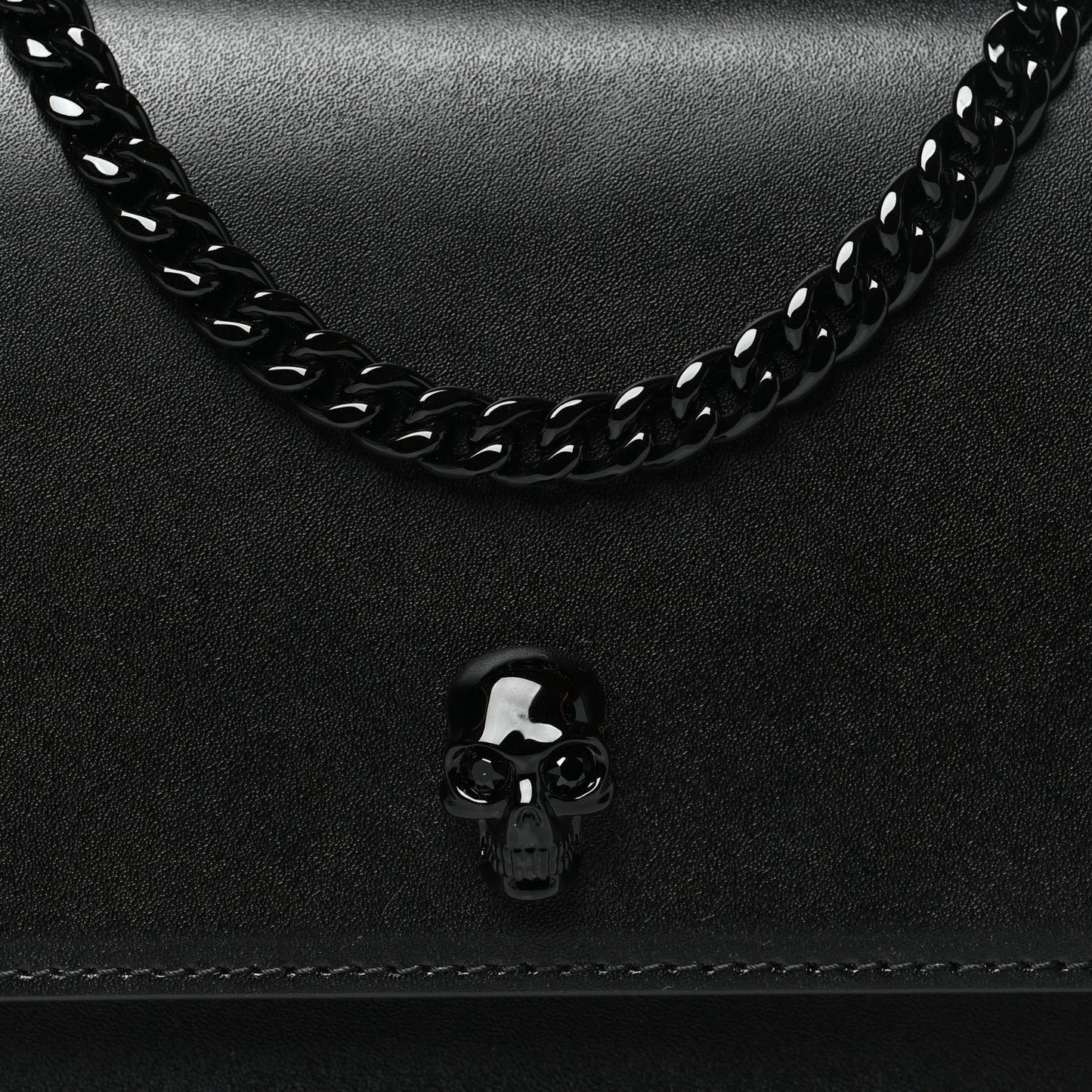 Calfskin Skull Small Crossbody Bag Black